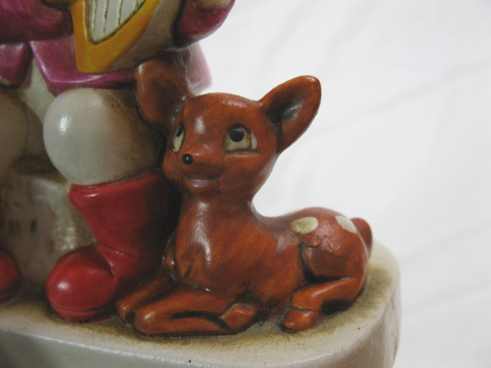 Homeco Vintage Forest Friends Gnome Playing Lyre with Fawn Deer Figurine