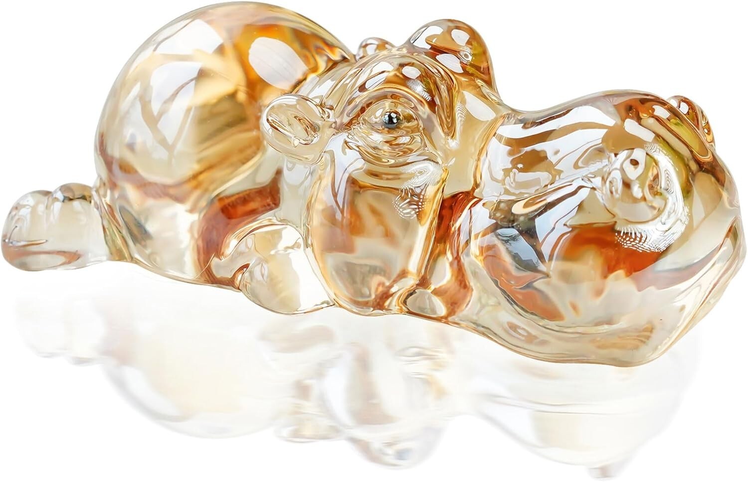HDCRYSTALGIFTS 3” Crystal Hippo Figurines Collectibles 3.2 x 1.6 x 1.1 inches