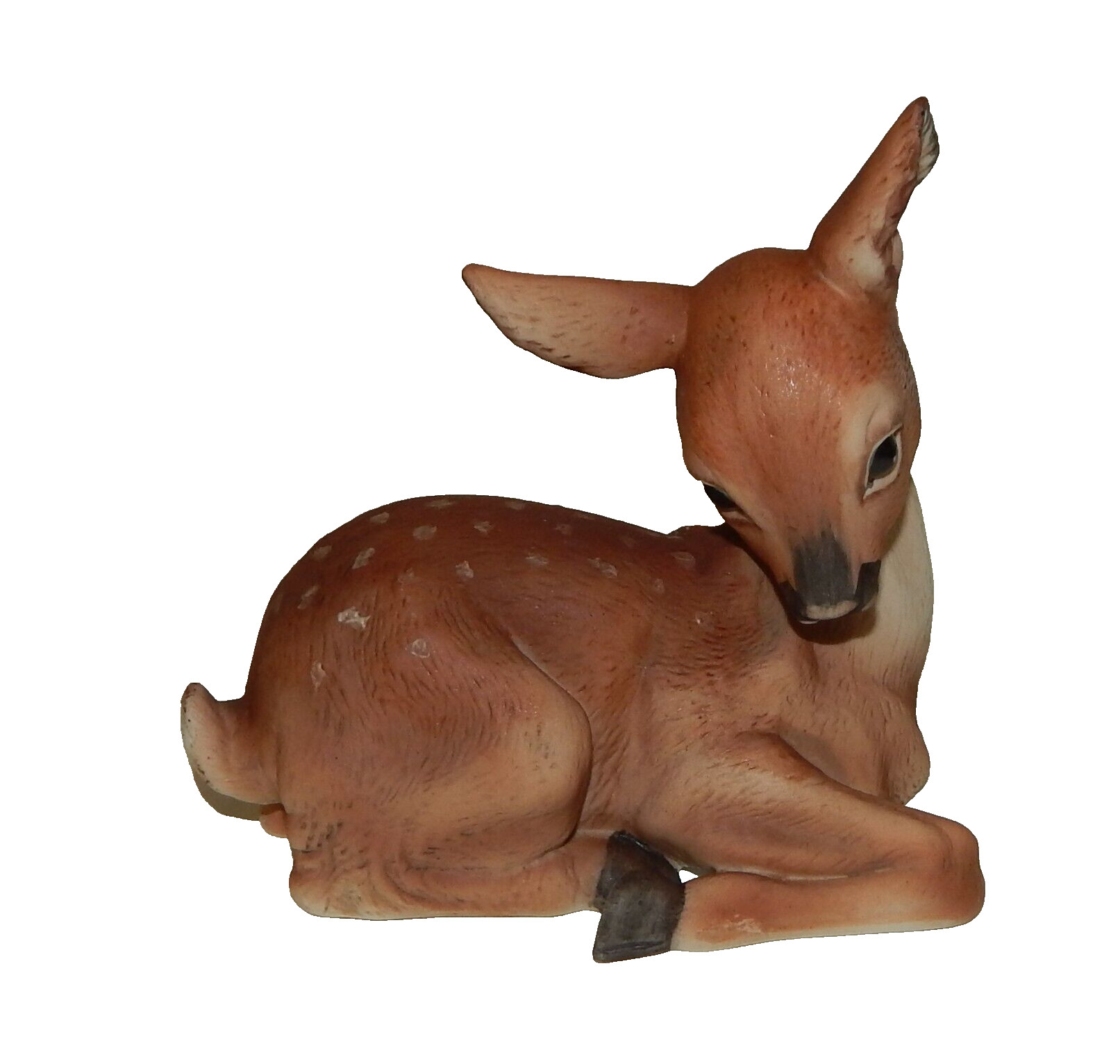 Vtg 1978 Roger J Brown Porcelain Figurine Fanny White-Tailed Fawn Signed w/ COA