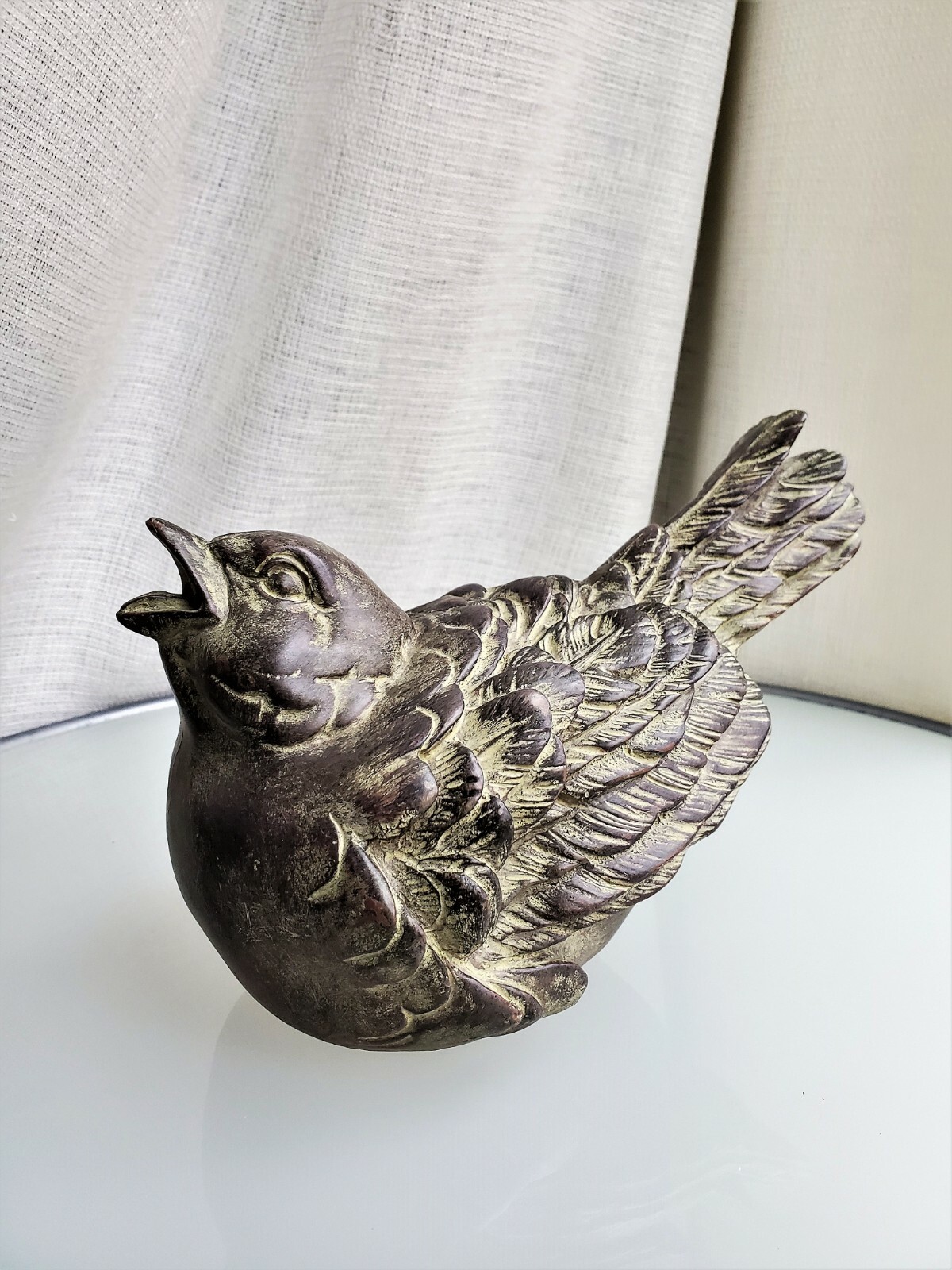 Chrisdon brown painted resin Bird Indoor/ Outdoor Garden Figurine Statue 8″