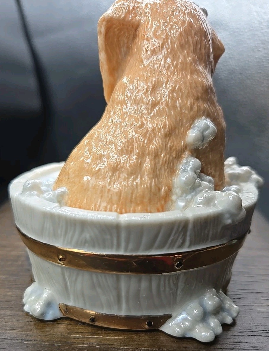 LENOX Bath Time Buddies Mini Puppy Retriever Labador Figurine w 24 K Accents