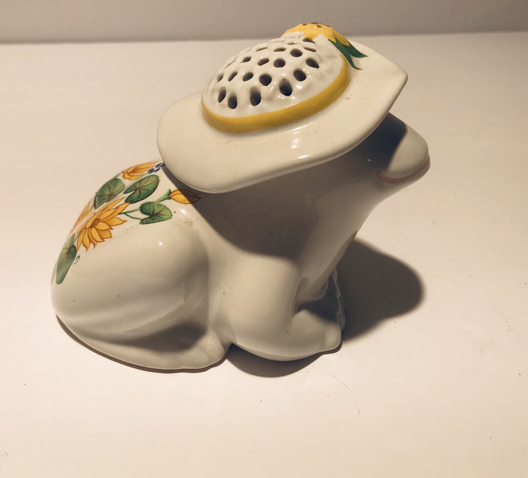 Vintage Potpourri FROG Flirtatious Sachet Pomander Fragrance Ceramic 3.5”x 3”