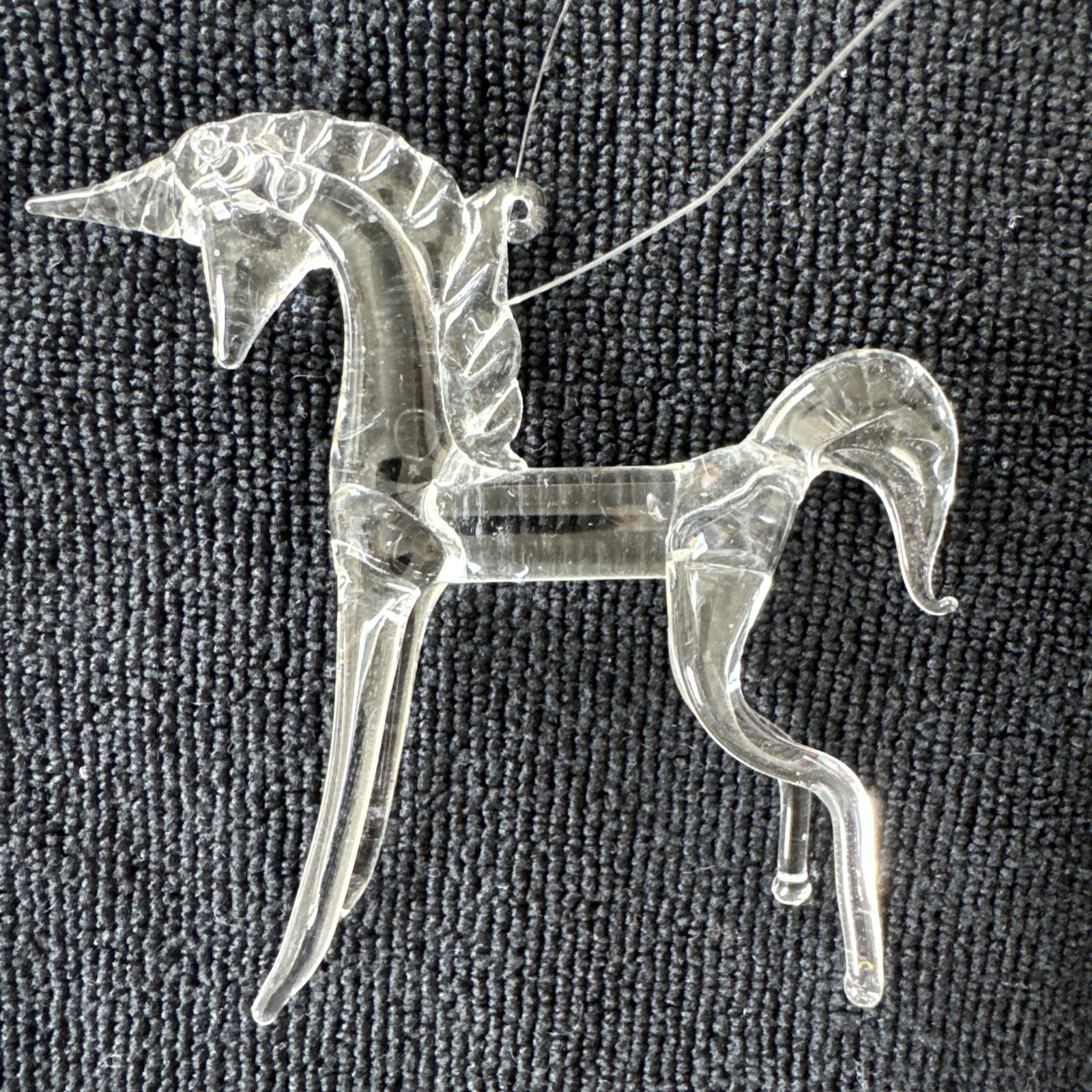 Lot Of 6 Blown Glass Unicorn Figurines/Ornaments, Pegasus Fantasy Collectibles