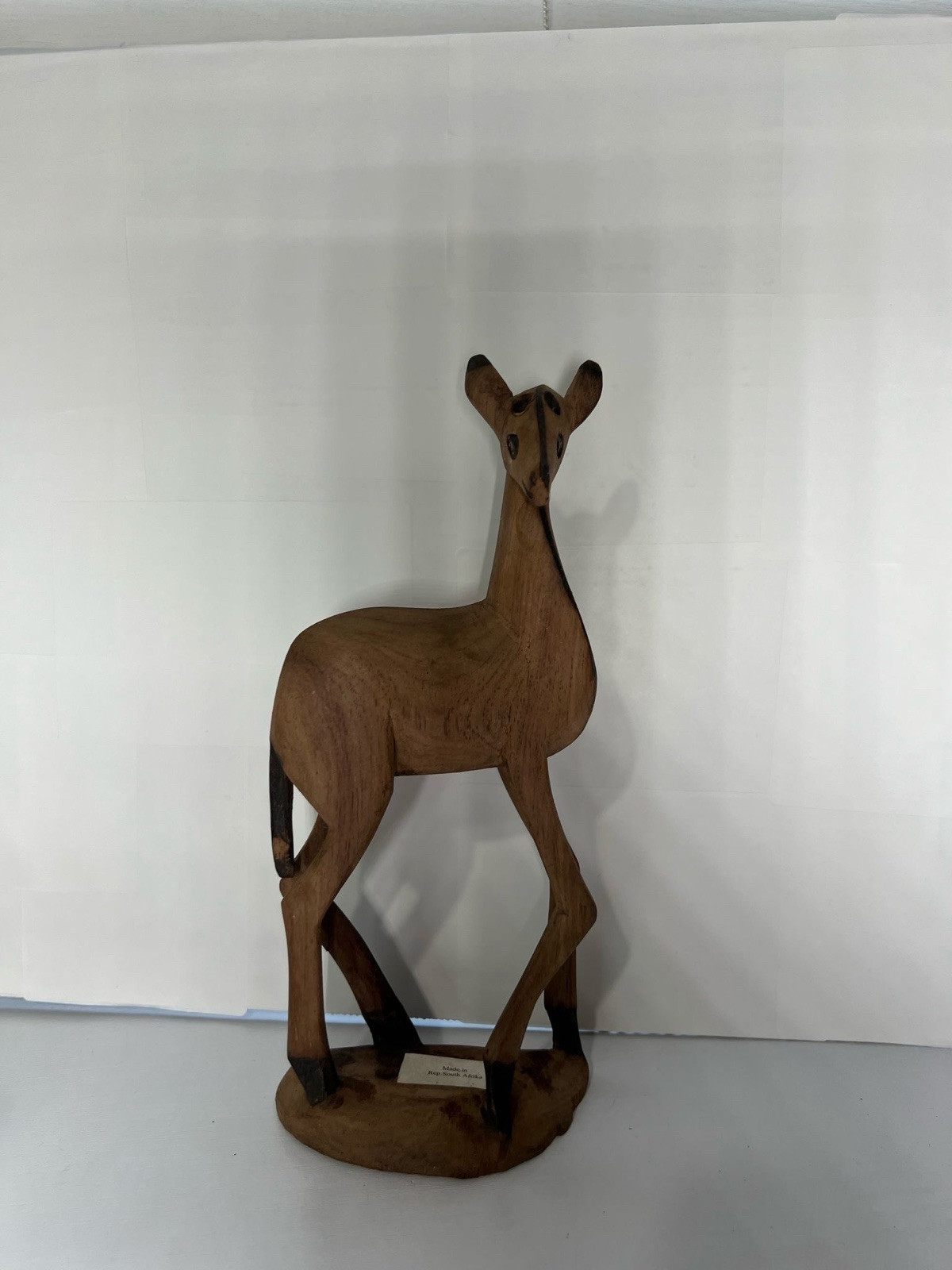 Hand Carved Wooden Antelope Gazelle Deer South Africa Figure Vintage 10” Y493A