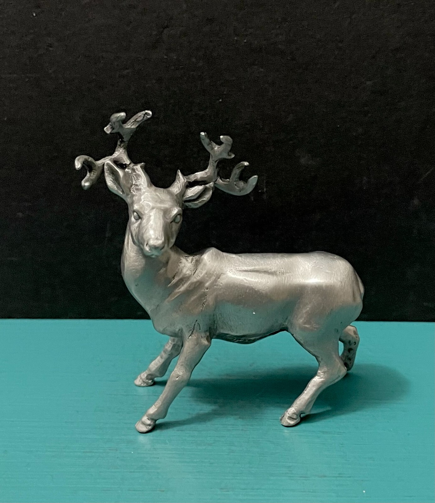 Hudson Pewter Buck Stag Deer Antler Rack Wildlife Animal Diorama Mini Figurine