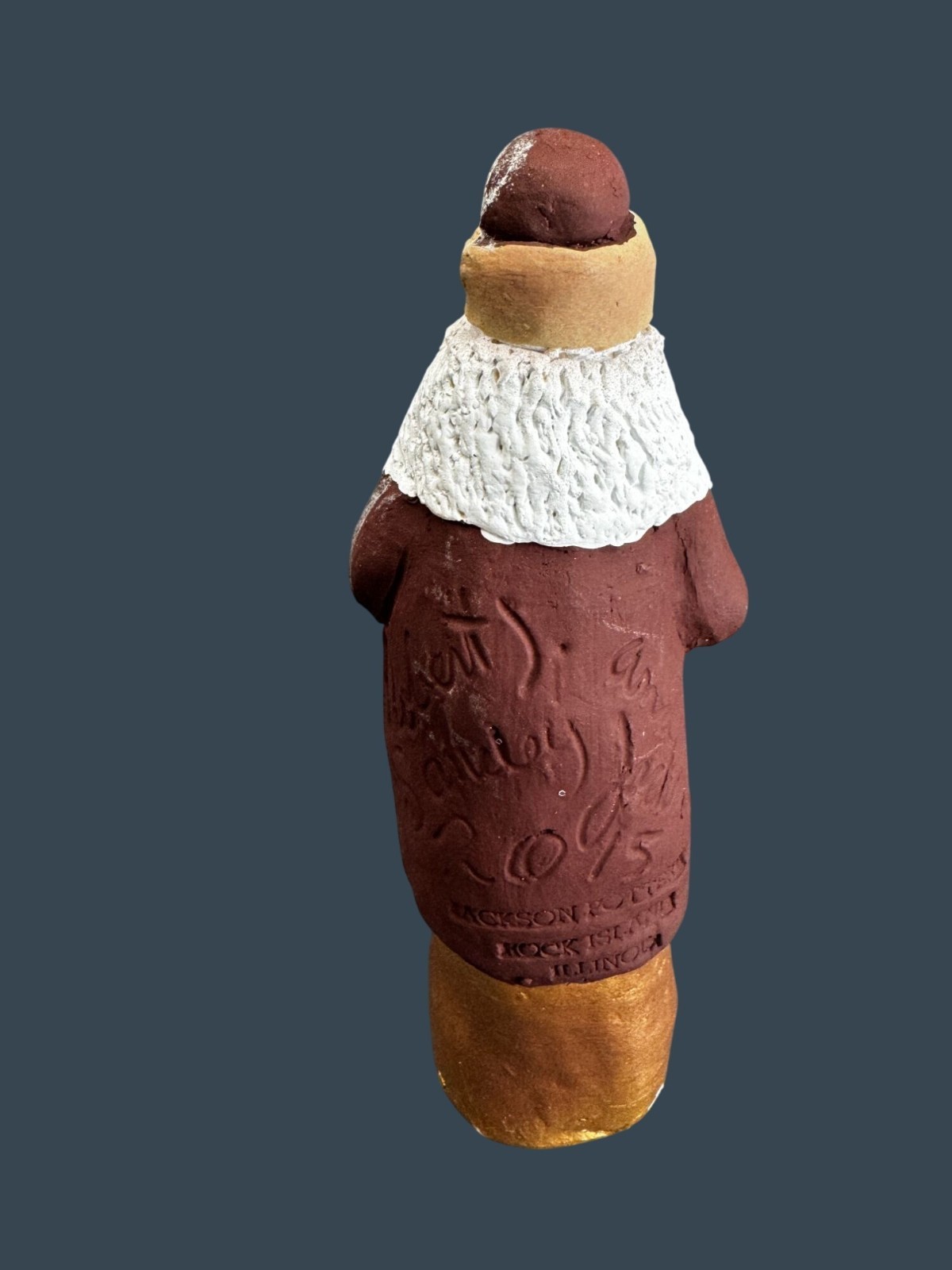 Jackson Pottery Santa Figure Signed Robert & Sandy Jackson 2015 8.5″ Folk Art