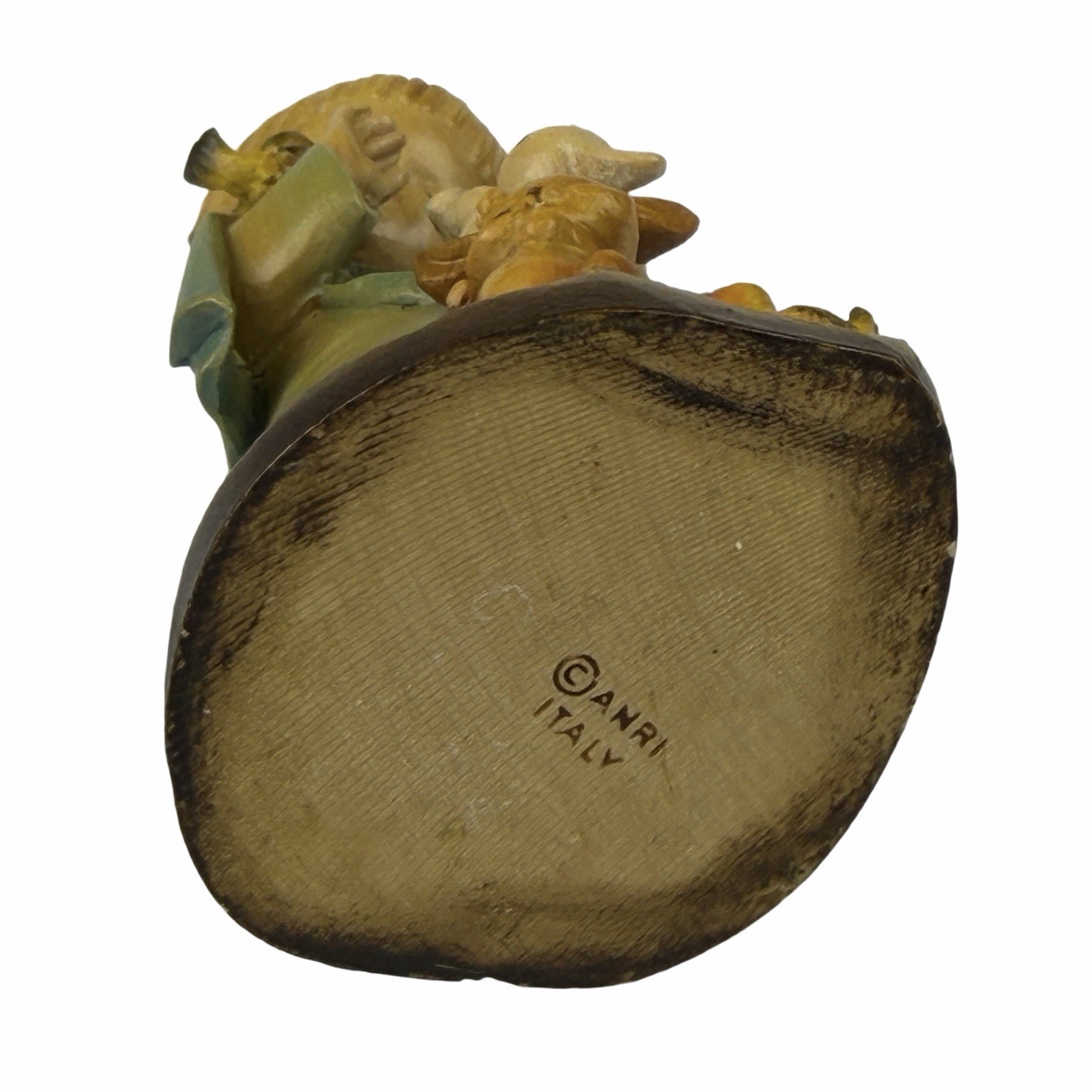 ANRI Italy Wood Carving Talk To The Animals Approx 6″