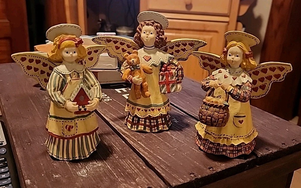 Set of Three 1997 Patchwork Angels By Susan Winget First Edition #2 FP