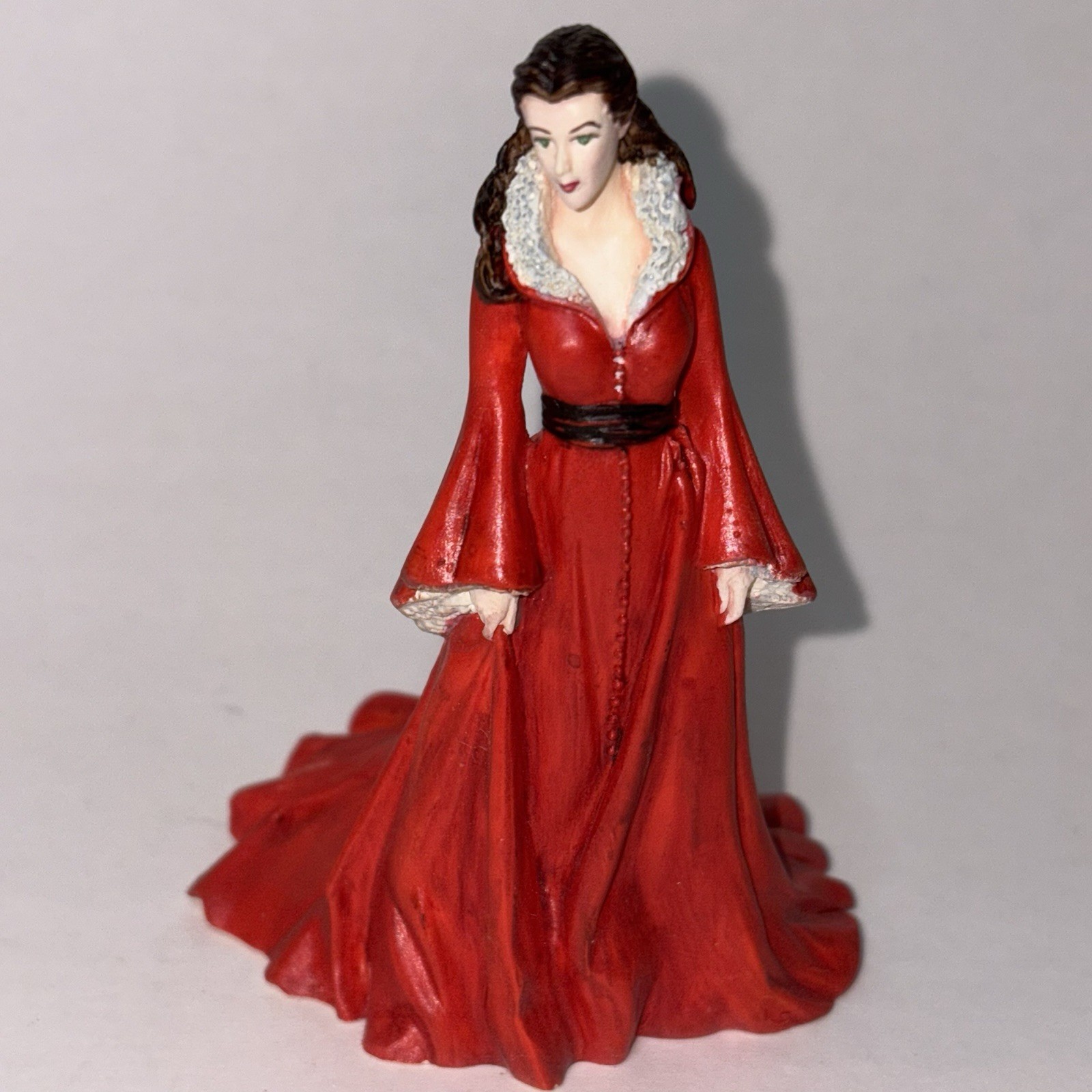 Franklin Mint Gone W/ The Wind Scarlett O’Hara Her Reunion Figure Red Gown 3.5”