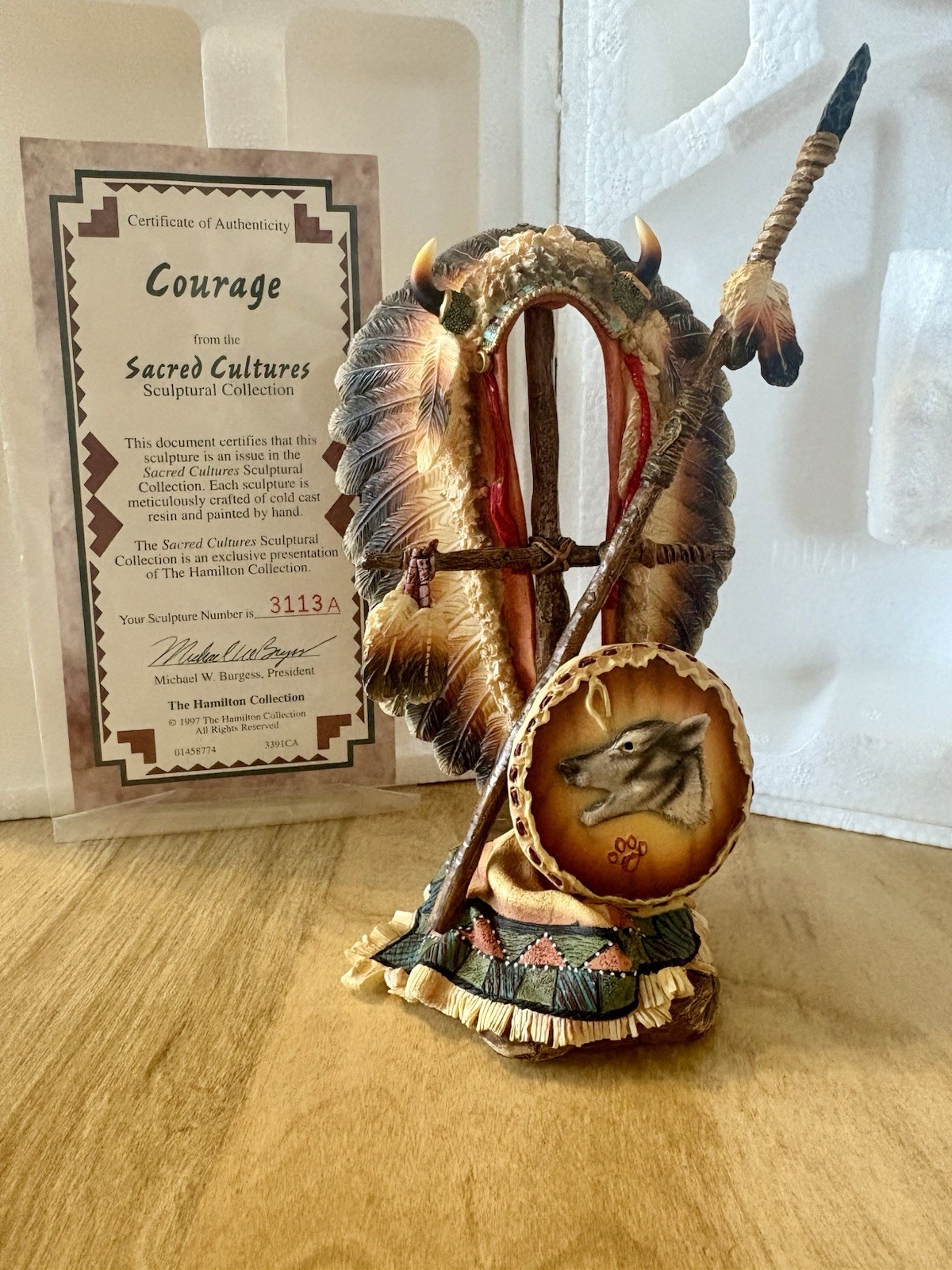 1997 The Hamilton Collection Figurine “Courage” Steve Kehrli Sacred Cultures