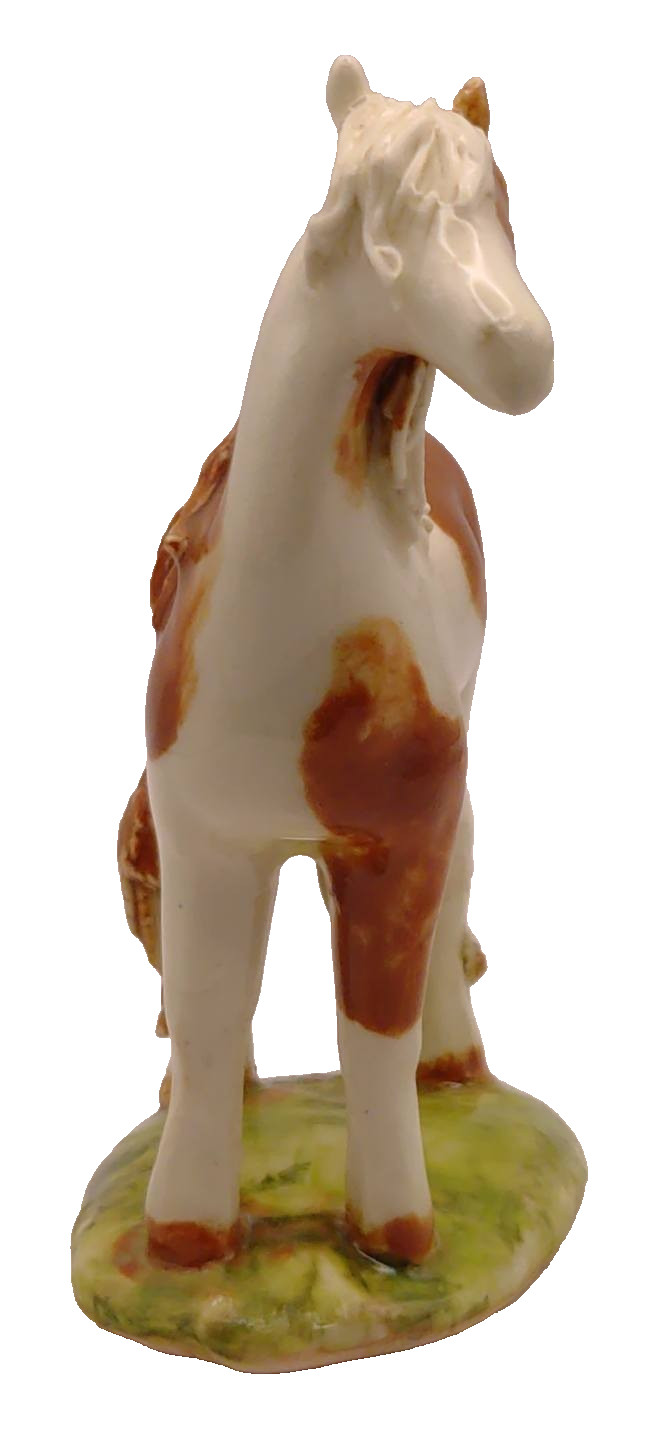 Artisan,Horse figurine,Hand sculpted, clay pottery spaghetti,Studio Art, signed