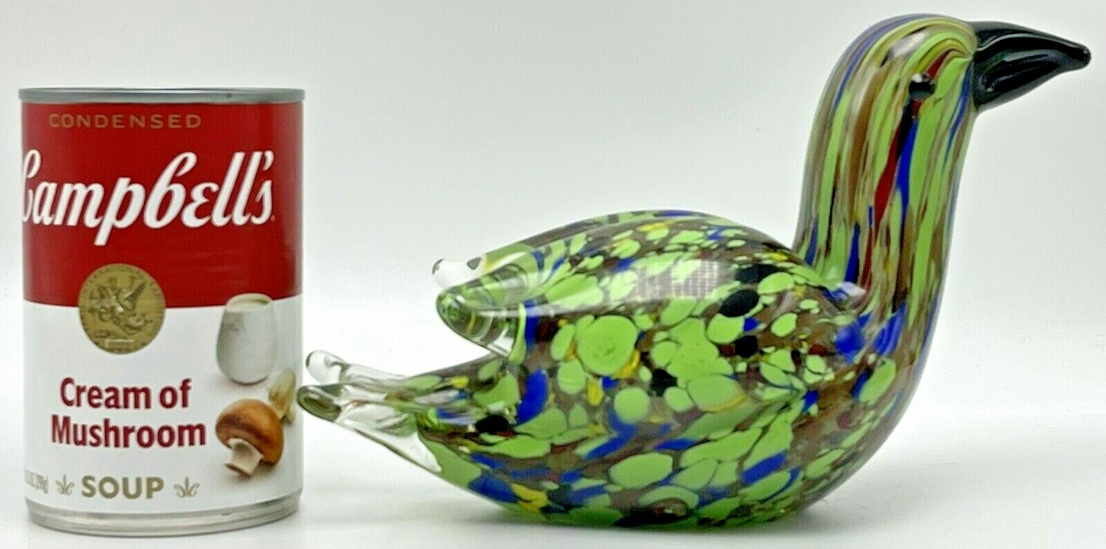 Murano Style Art Glass Chunky Glass Bird Sculpture Figurine Paperweight