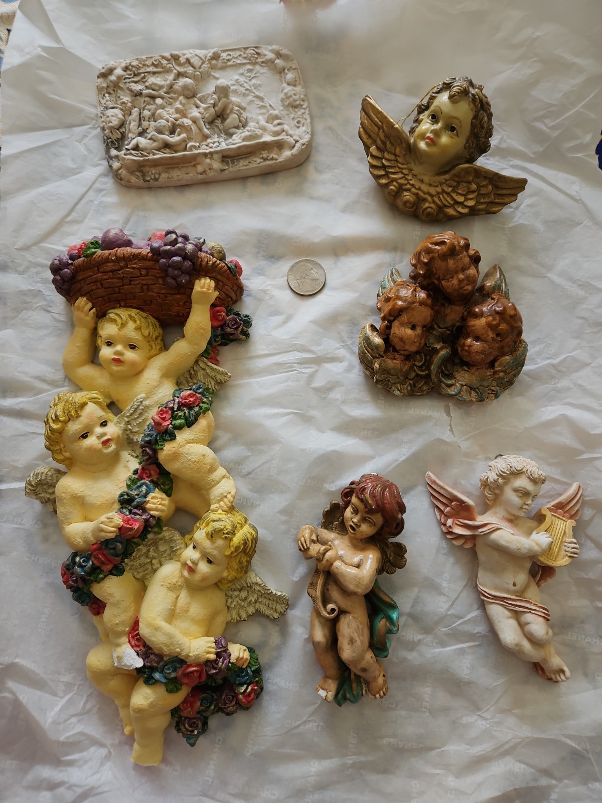 Set Of 6 Vintage Cherubs