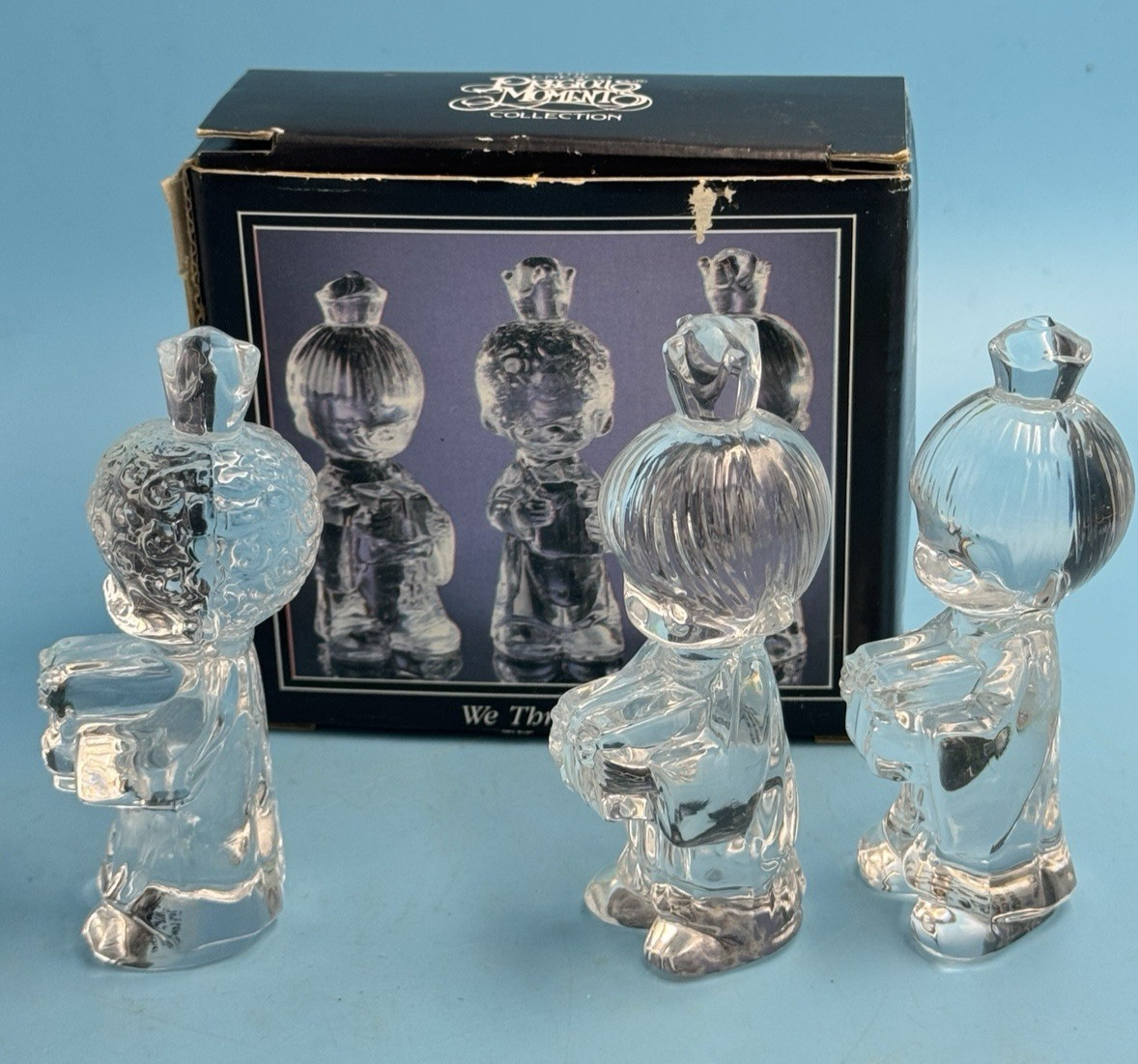 Precious Moments #638633 “WE THREE KINGS” 3 PC SET/24% LEAD CRYSTAL Nativity