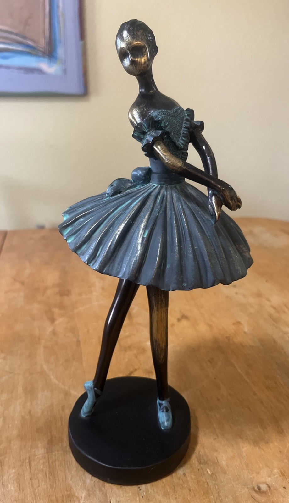 Ballerina Dancer Woman Figurine Statue 11.5” Composite Resin 4” Base
