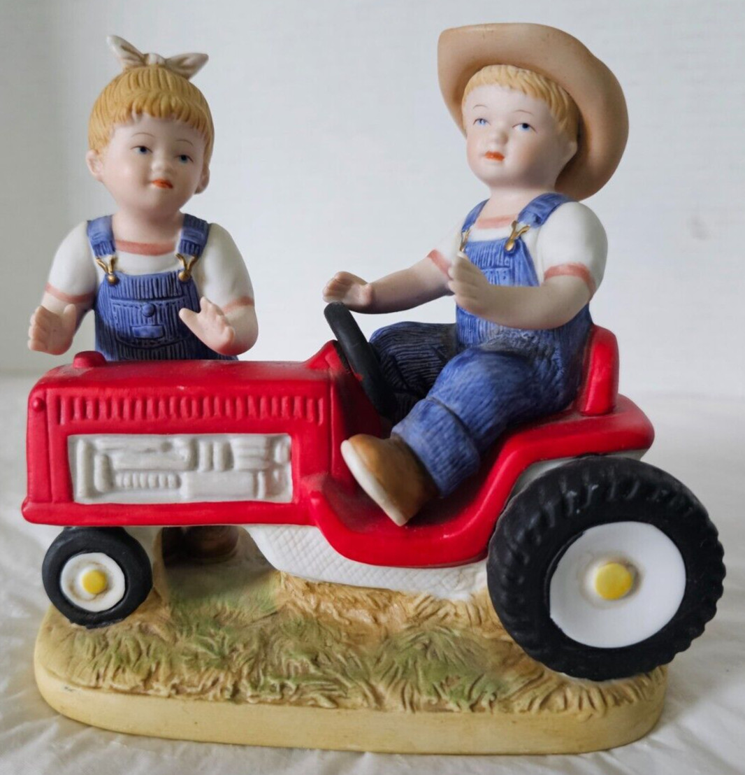 Denim Days 1525 Debbie & Danny Red Tractor Farming Excellent Vintage 1985
