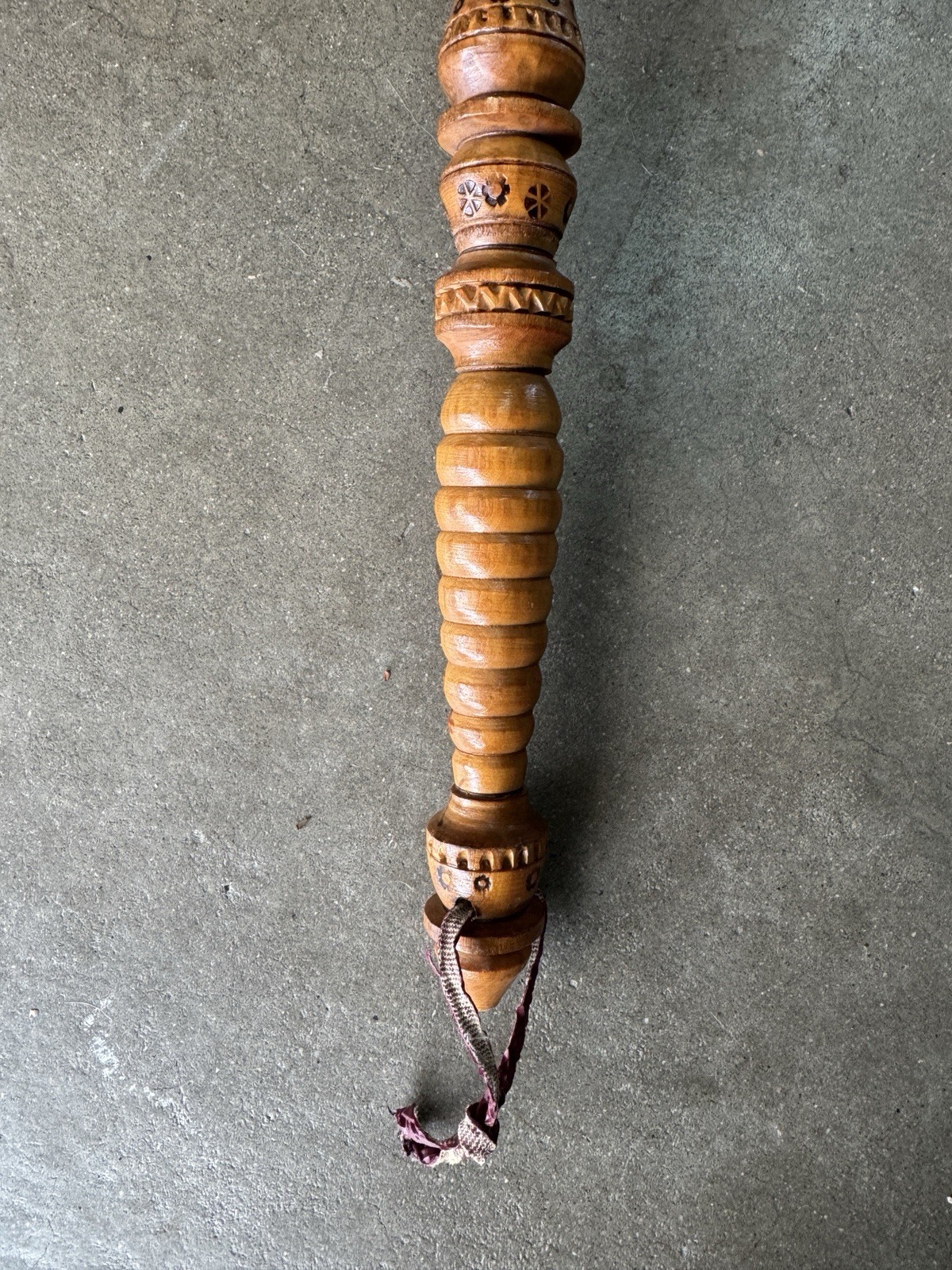 Vintage Ukrainian Handmade Traditional Wood Bulava Mace