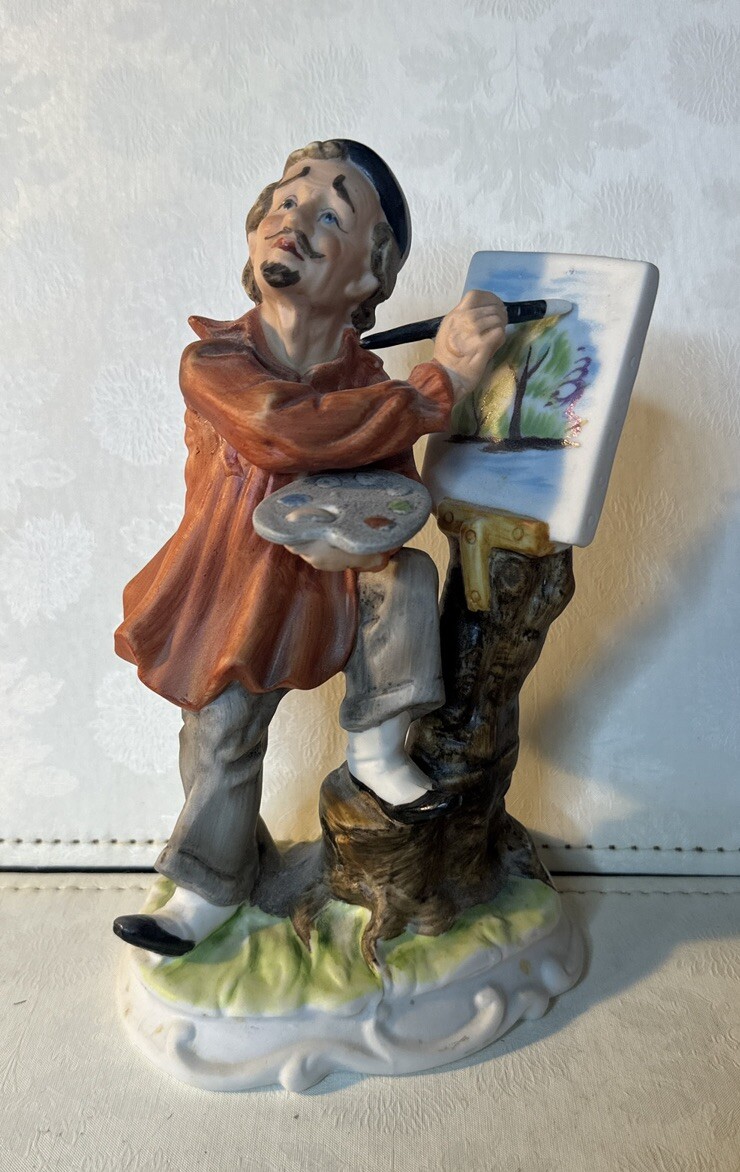 Lefton Artist Painting Frenchman En Plein Air Japan b