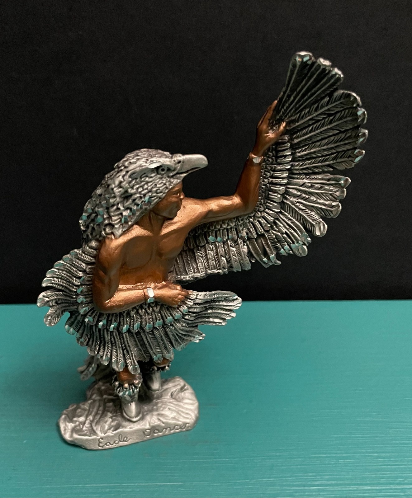 Masterworks MWFP Pewter Native American Indian Shaman Eagle Feather Figurine