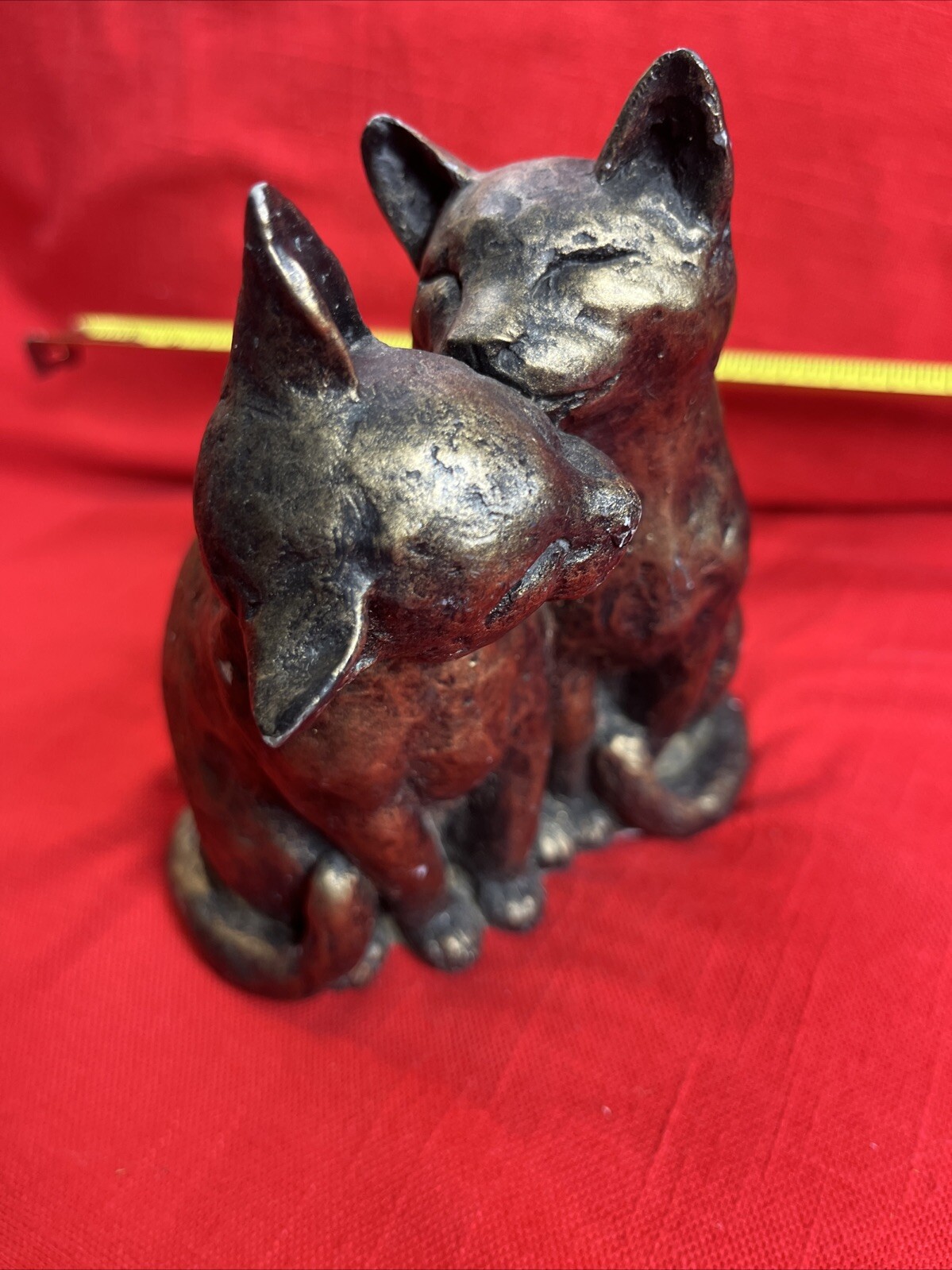 Paul Jenkins Frith Yum Cats Sculpture Grooming Kitty Cold Cast Bronze Signed