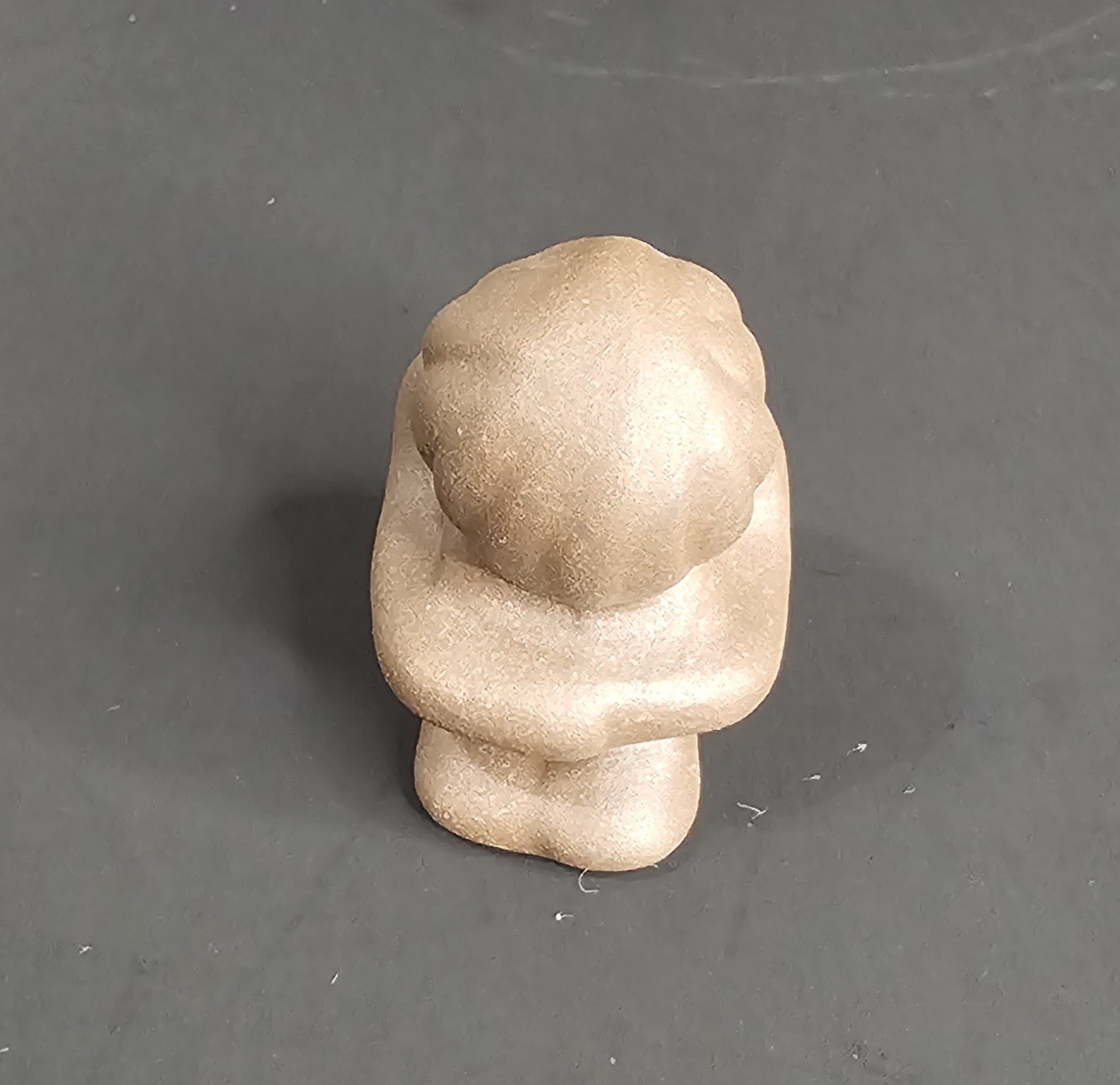Small Bronze Matte Stone Modern Person Fig. Decorative Sculpture Overthinking