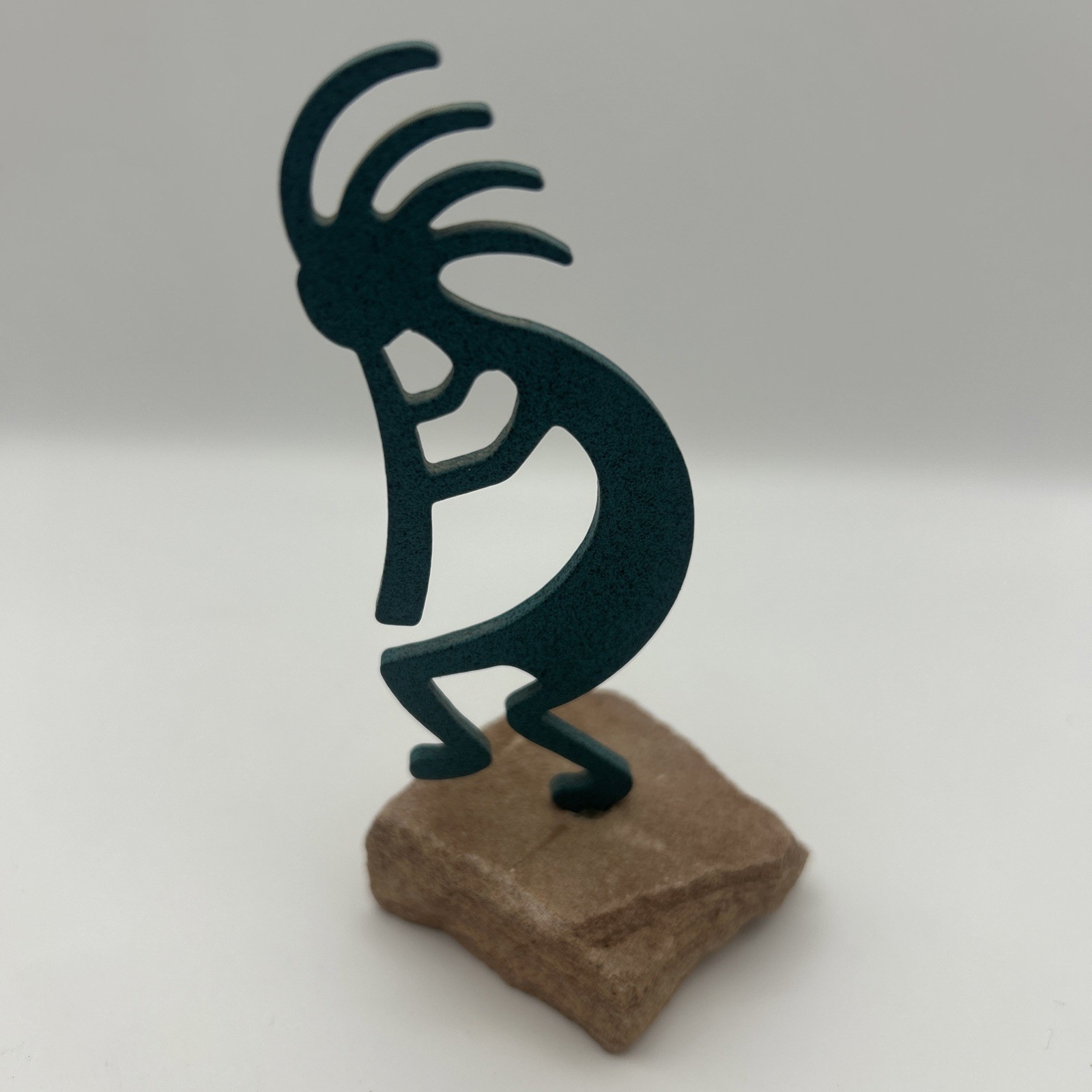 Kokopelli Southwestern Native Sculpture On SandStone Native American Art 4”