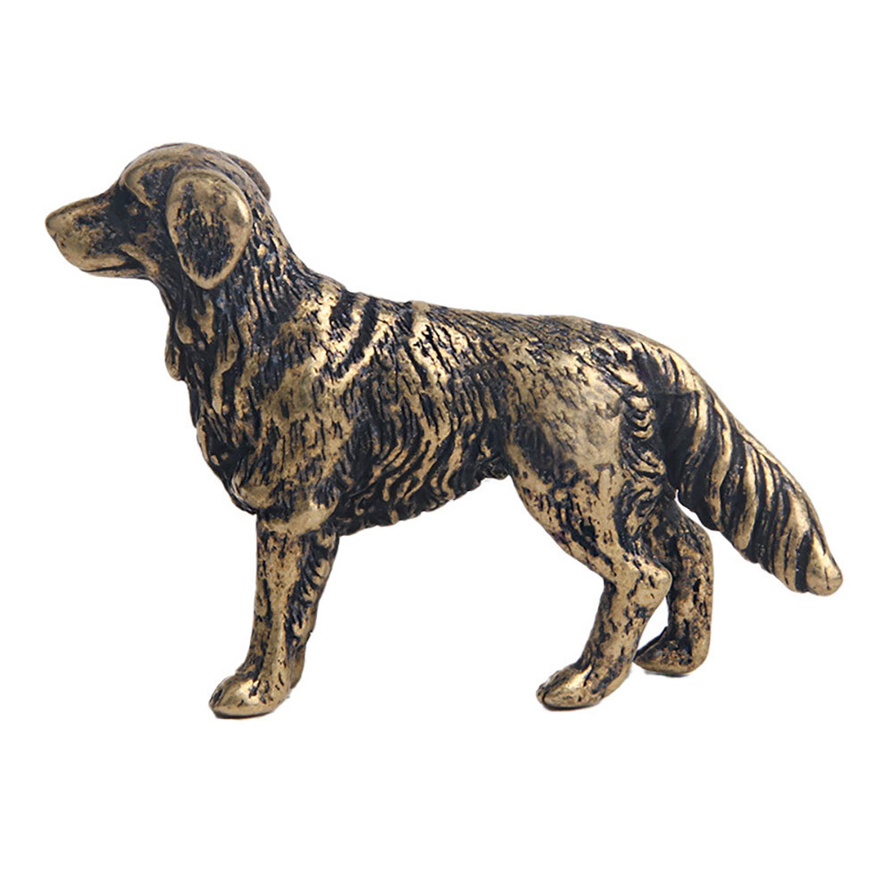 Small Dog Figurine Solid Brass Dog Statue Home Decoration Animal Figurines Toys