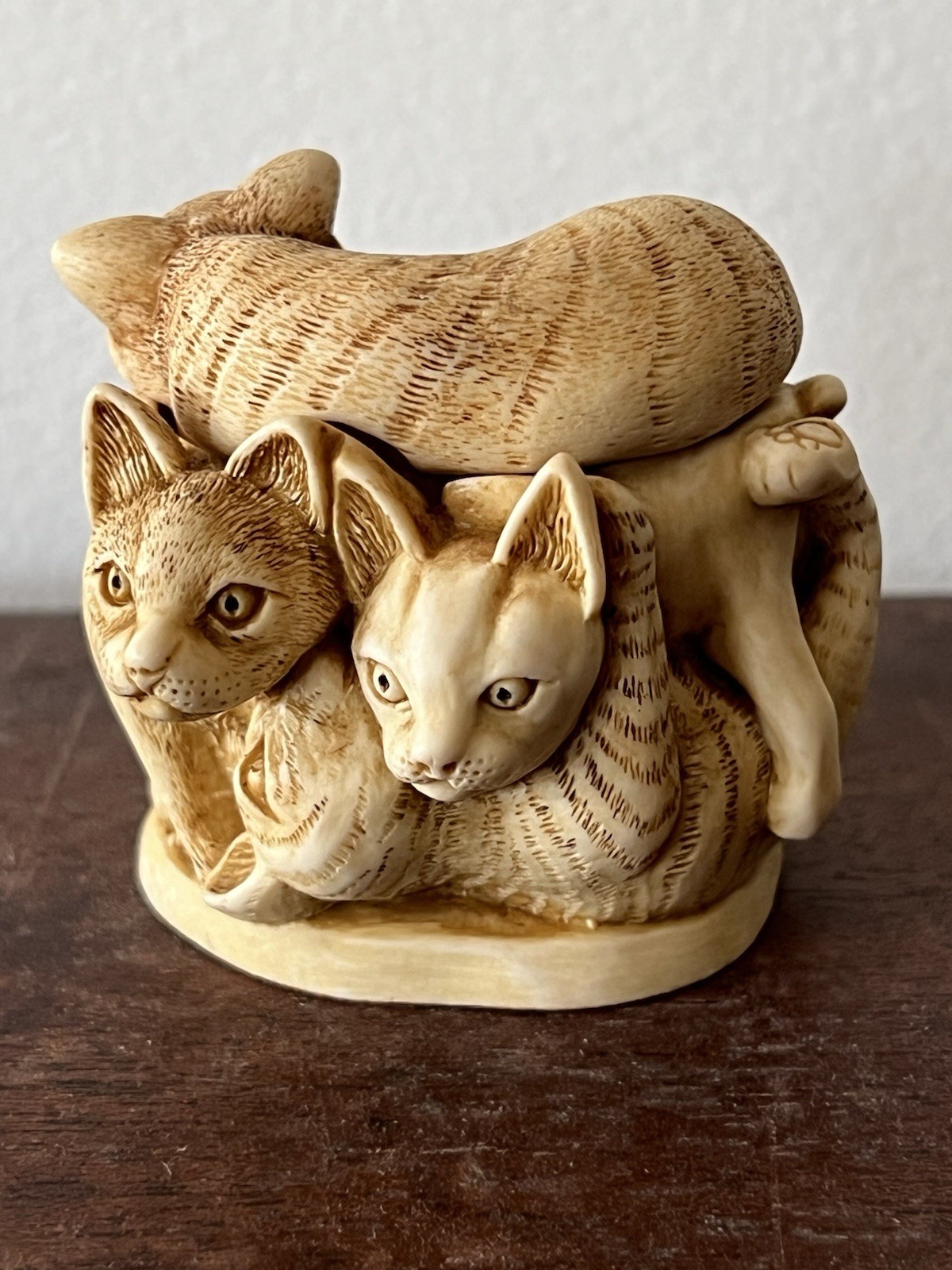 Harmony Kingdom PURRFECT FRIENDS Cat Trinket Box Figurine TJCA Retired 1994