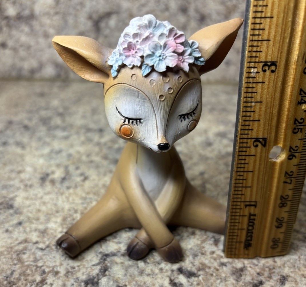 Deer Figurines Woodland Animal Doe Fawn Decor Home Adorable Set Of 3