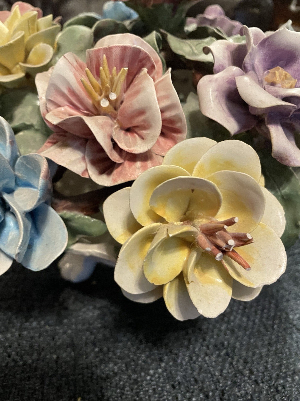 Vintage Porcelain Flower Arrangement Capodimonte Used