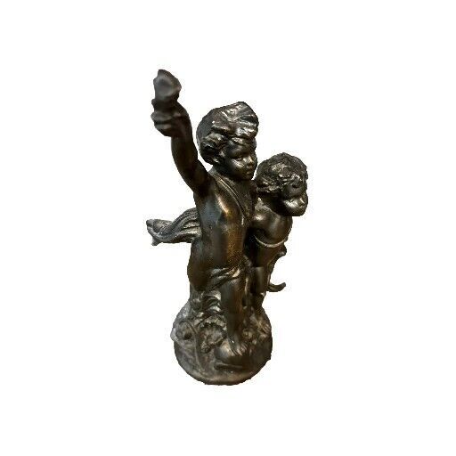 Antique Bronze Cherub Sculpture – Romantic Figurine Decor” 12″