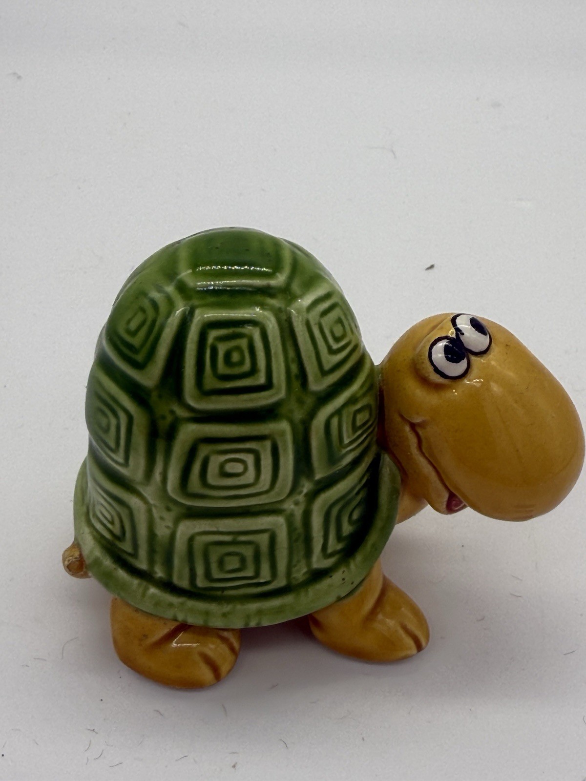 vintage papel made in japan turtle figurine Green & Mustard Yellow Super Cute