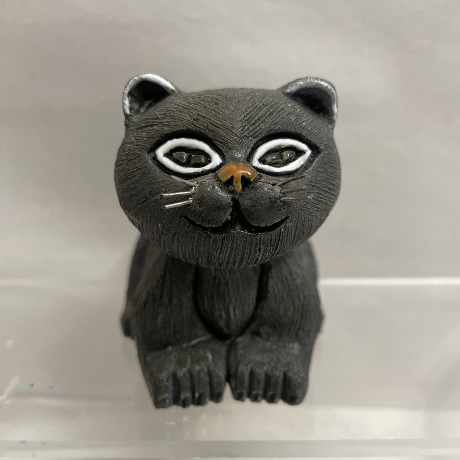 Javier Signed Artesania Rinconada 1971 Black Cat Wire Whiskers