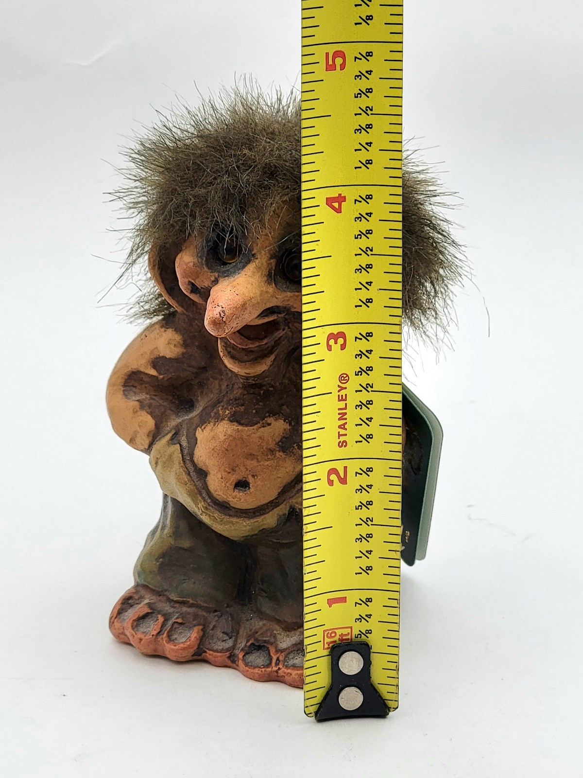 Fosse Troll Norway Fantasy Mythical Small Carved 4″ Figurine Vintage Doll