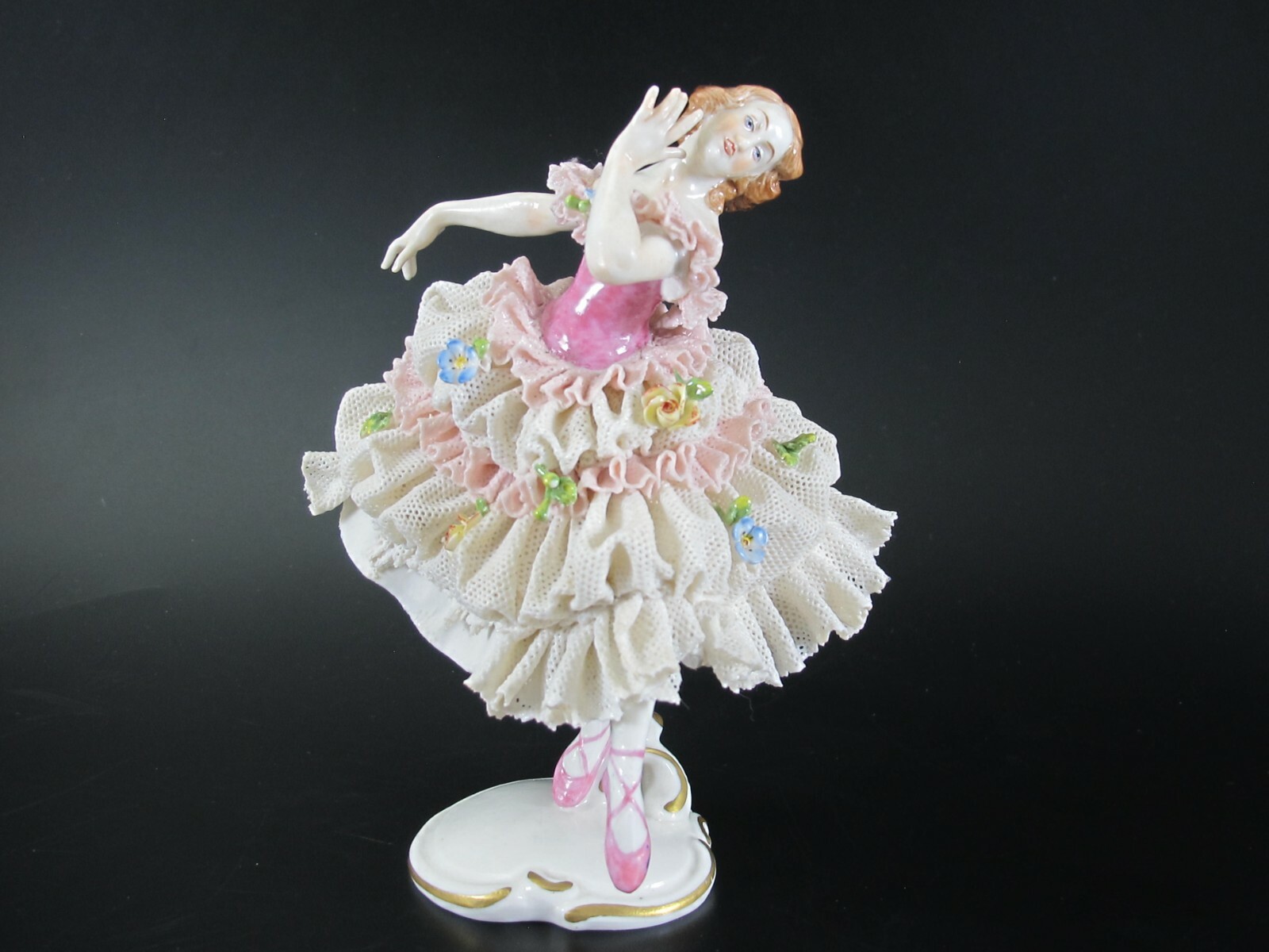 Dresden Volksted Lace Porcelain BALLERINA Germany #15 V20011 5 3/4″