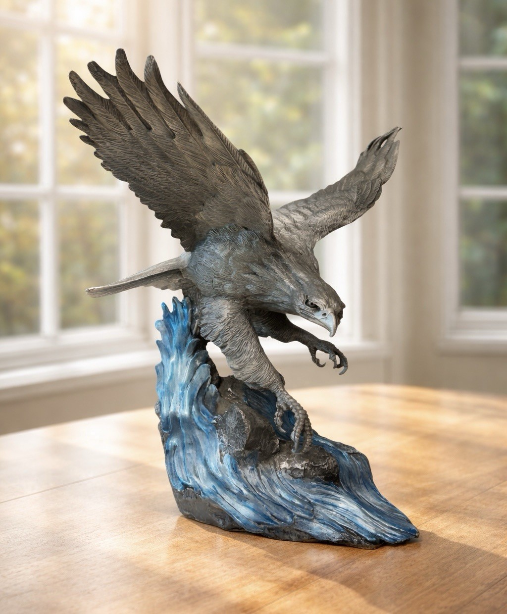 Franklin Mint The Alaska Chilkat Bald Eagle Preserve Pewter Statue Paul Brunelle