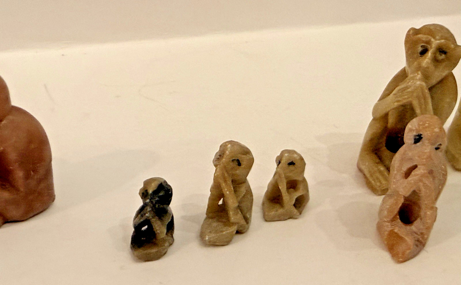 Vintage Monkey Stone Antique Figurines & Statues Miniature 8 Pc Lot Collectibles