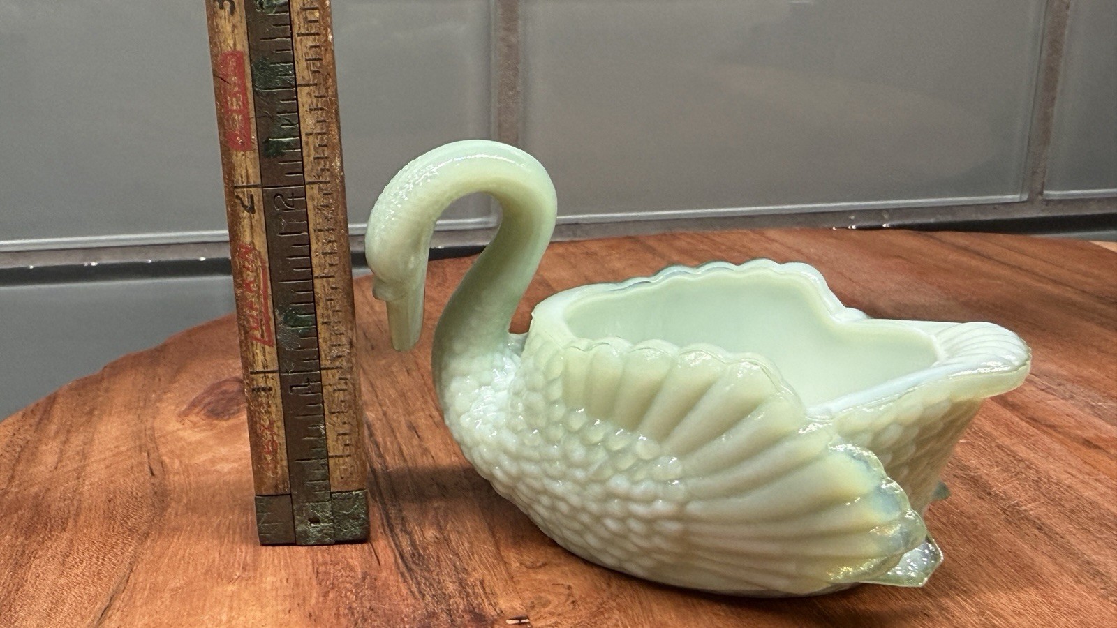 Vintage Boyd Glass Swan Open Salt Trinket Dish – Aqua Diamond Glass Collectible