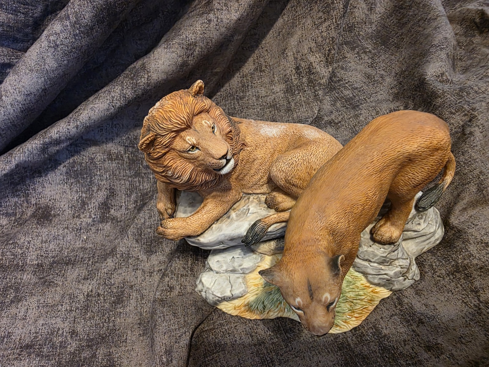 Vintage Lenox Lions Africa Wildlife Of The Seven Continents Figurine 1988