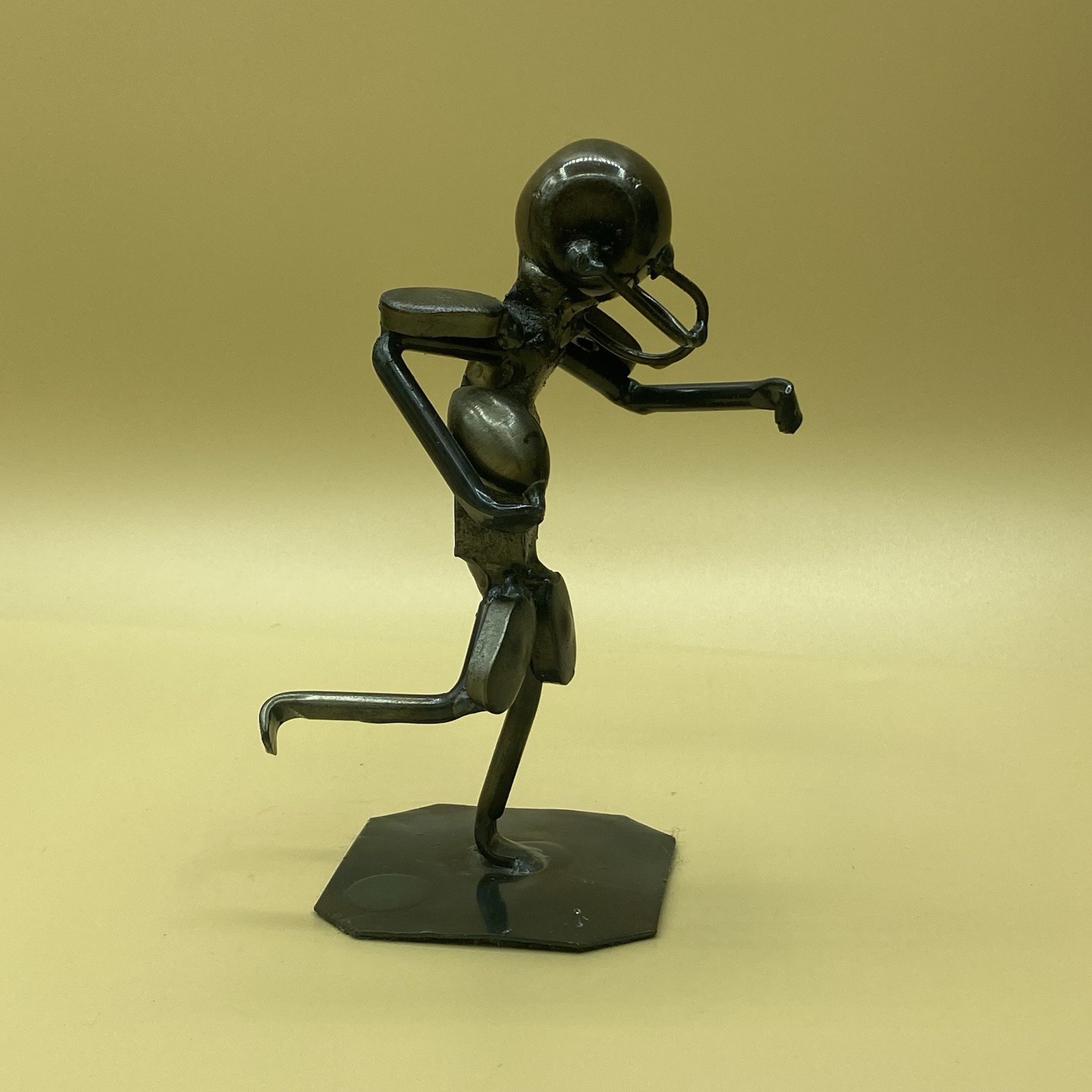 Roland Metal Art Football Player Sculpture Welded Steel Figurine Handmade USA