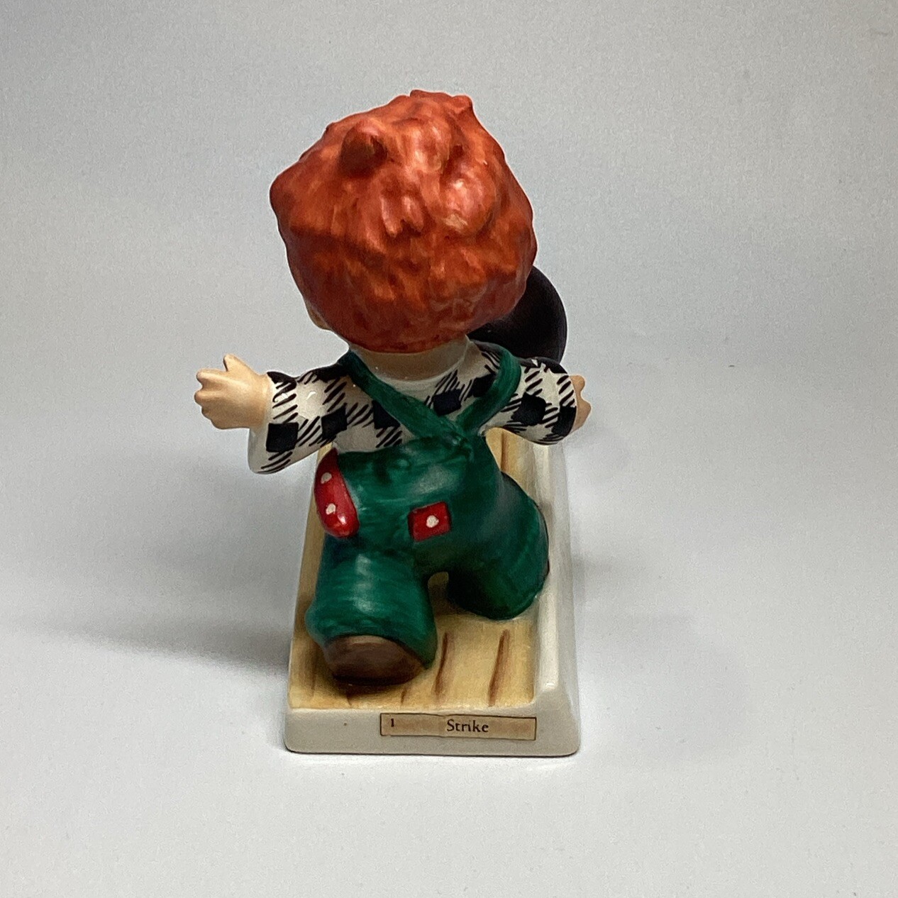 Cute Vintage Goebel Figurine Strike Red Head Bowling
