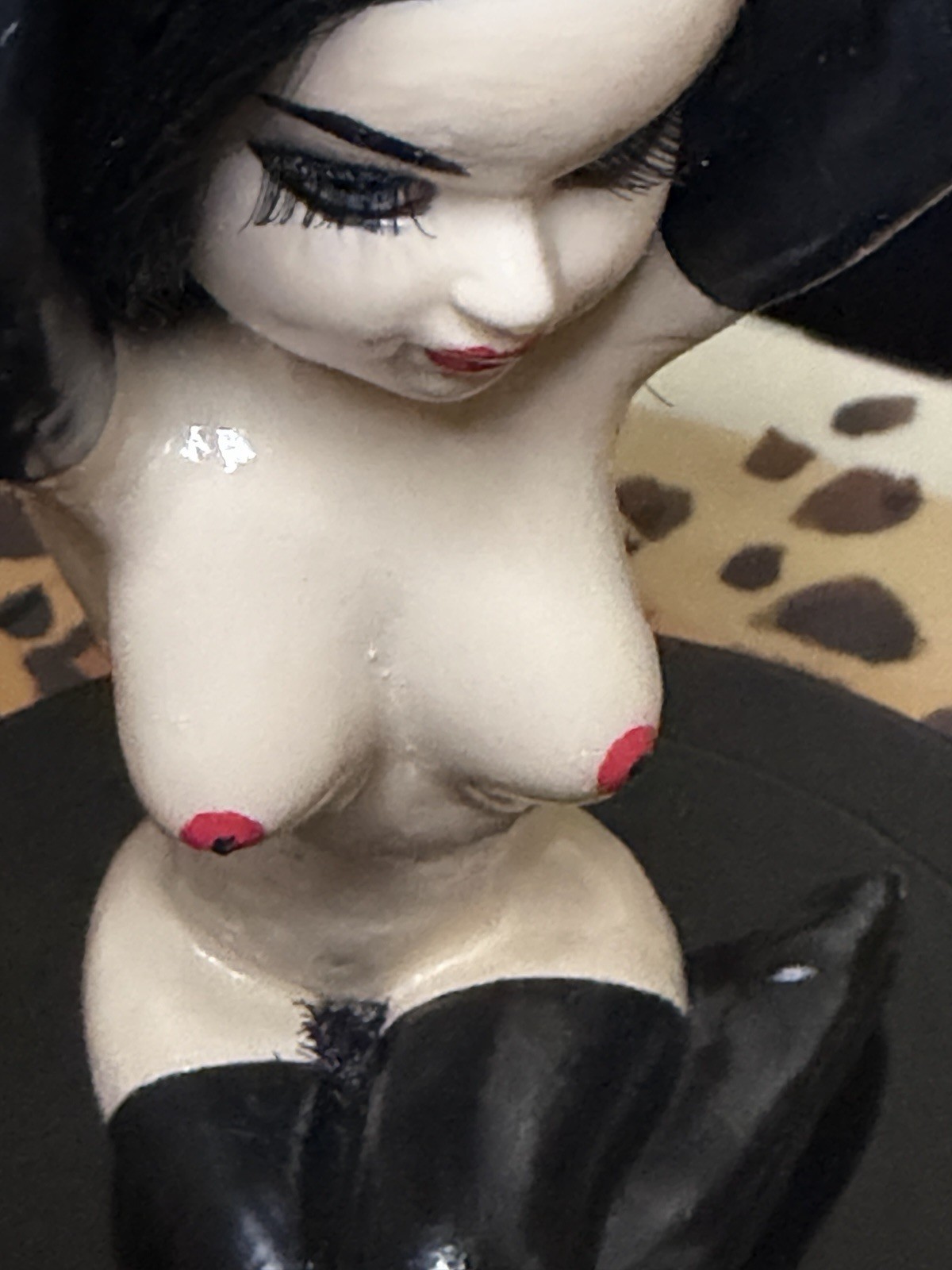 OOAK Handcrafted Femlin Inspired Pinup Figurine Soft Vinyl Burlesque Noir Art ▶️
