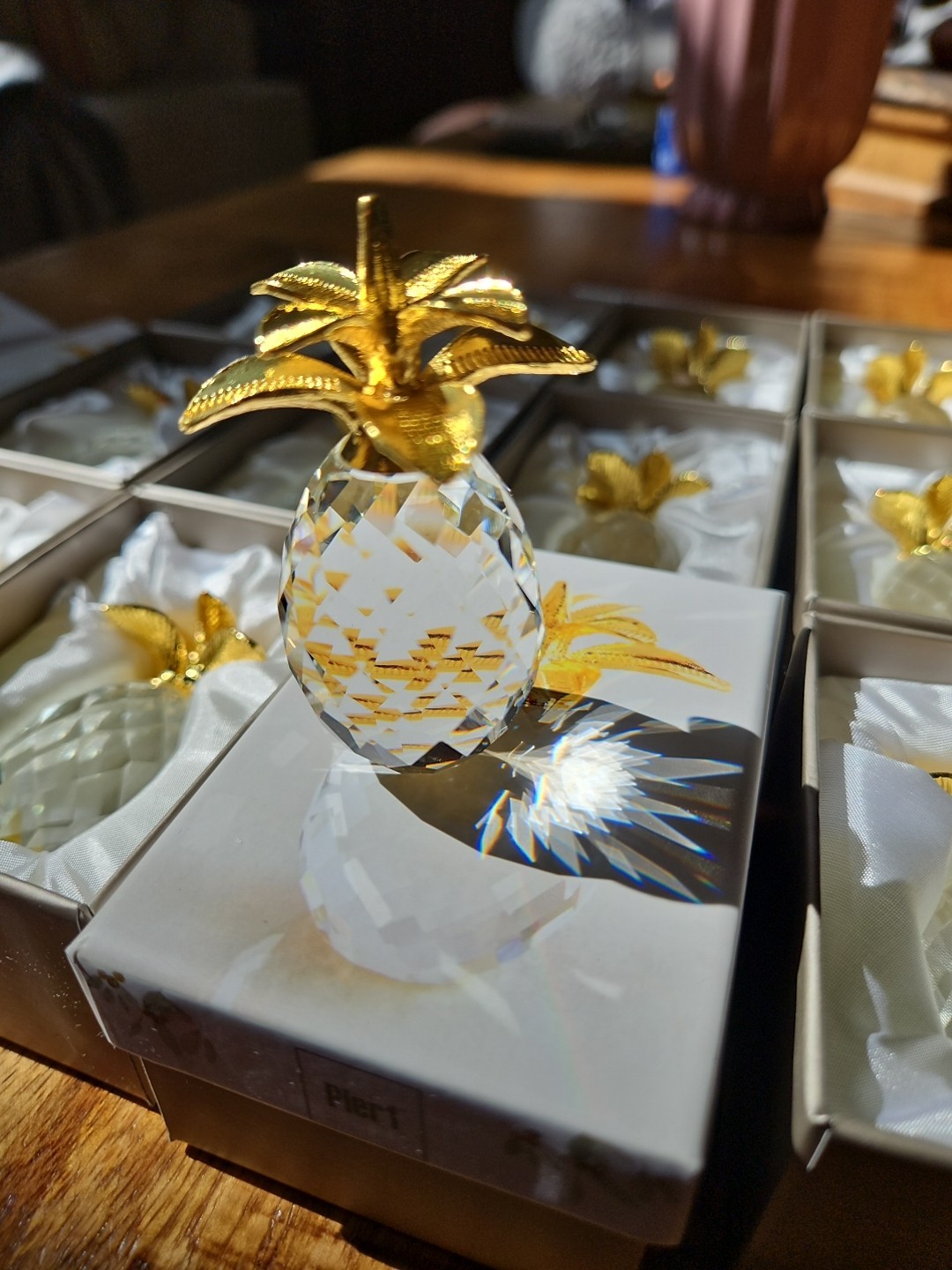 Set/15 Pier 1 Imports Crystal Pineapple New in Box, Gifts Party Favors Hostess