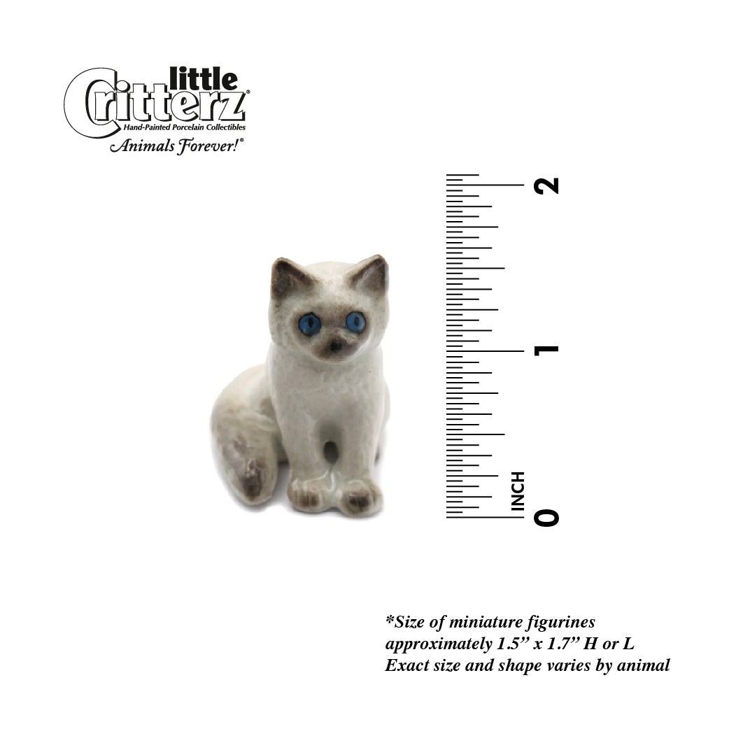 Little Critterz White – Ragdoll Kitten “Samantha” – Miniature Porcelain Figurine