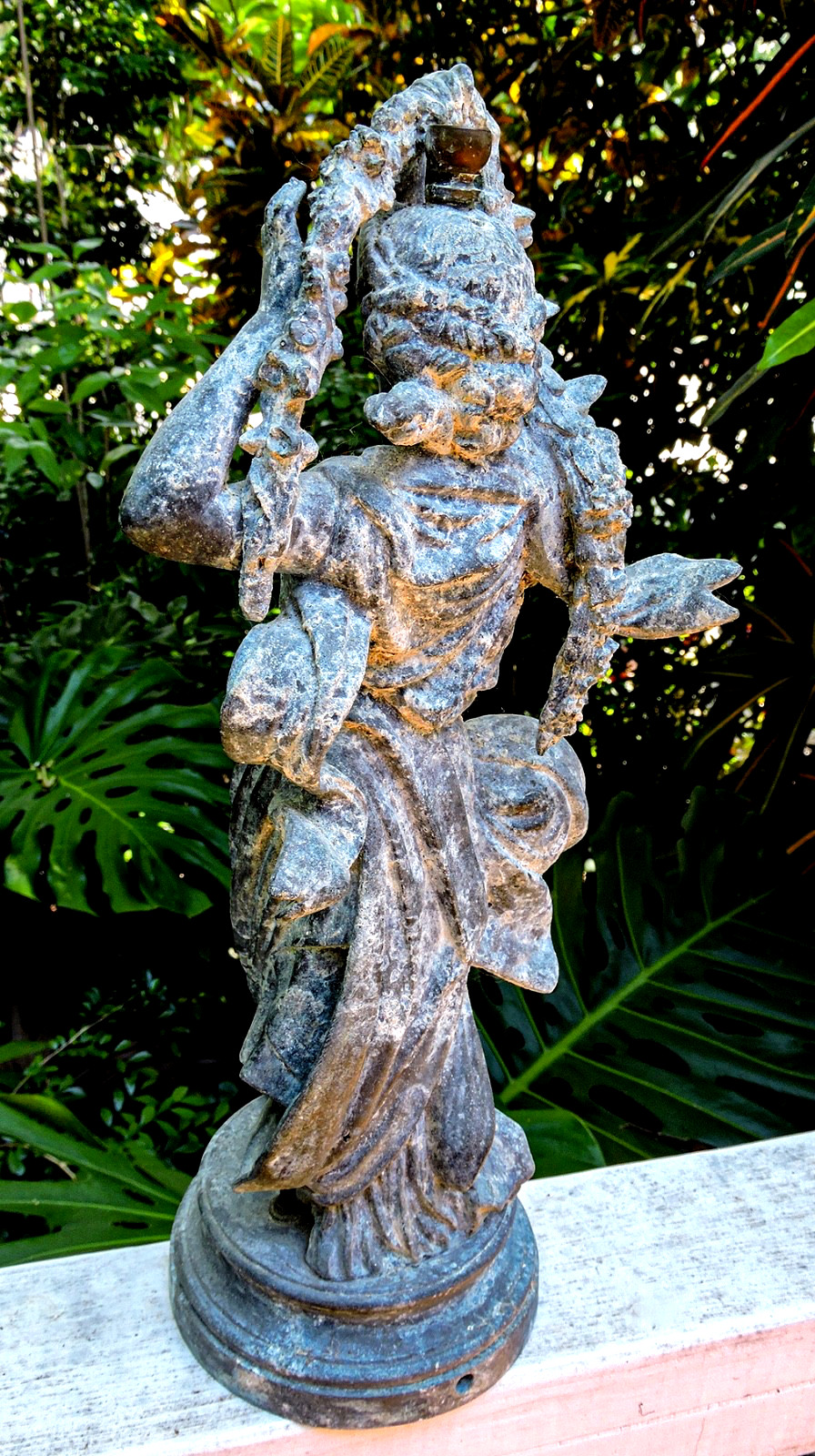 ANTIQUE FLORA GODDESS STATUE SCULPTURE ART NOUVEAU SPELTER BRONZE AGED PATINA