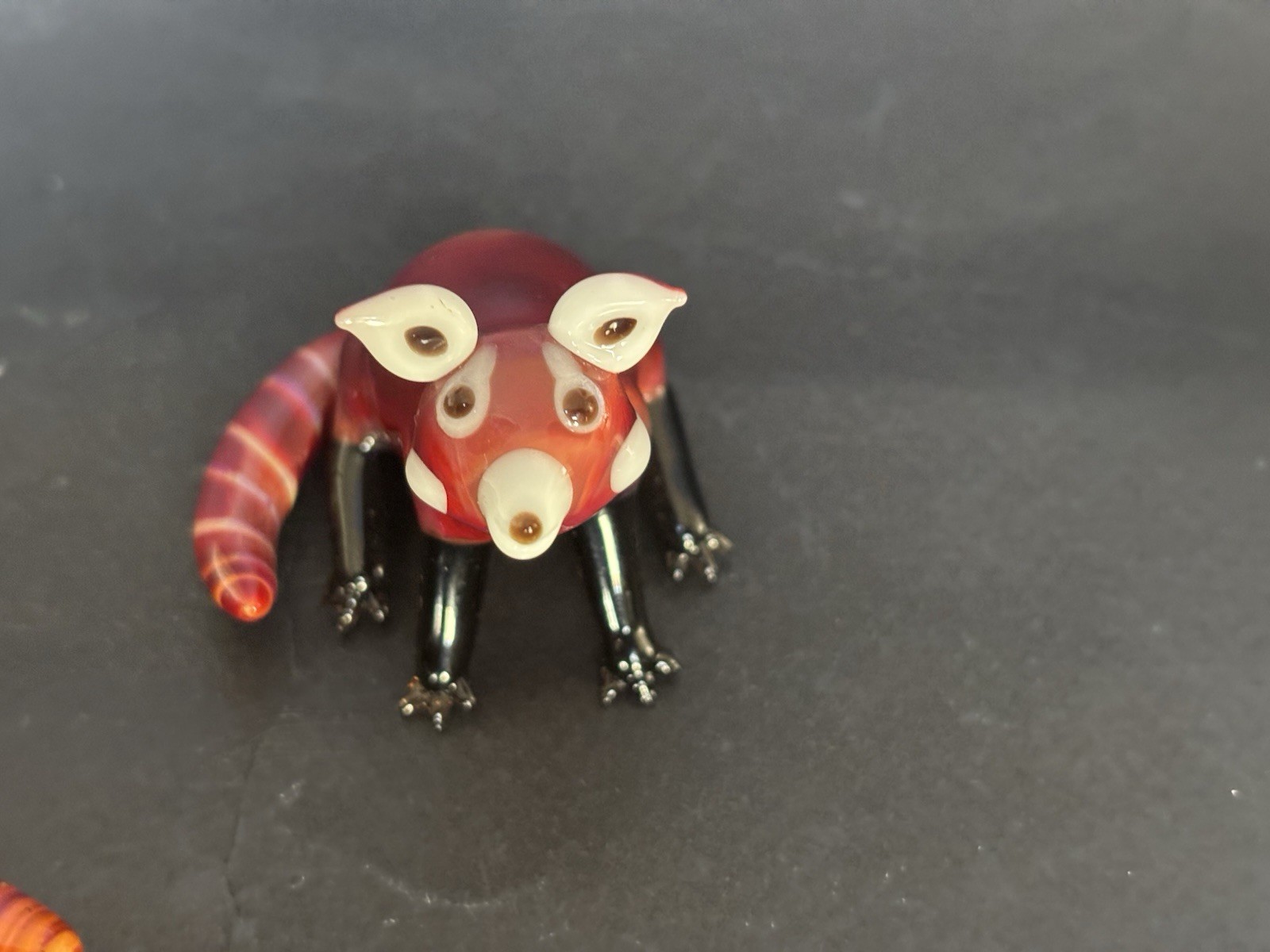 Suellen Fowler Two Glass Red Panda Figurines