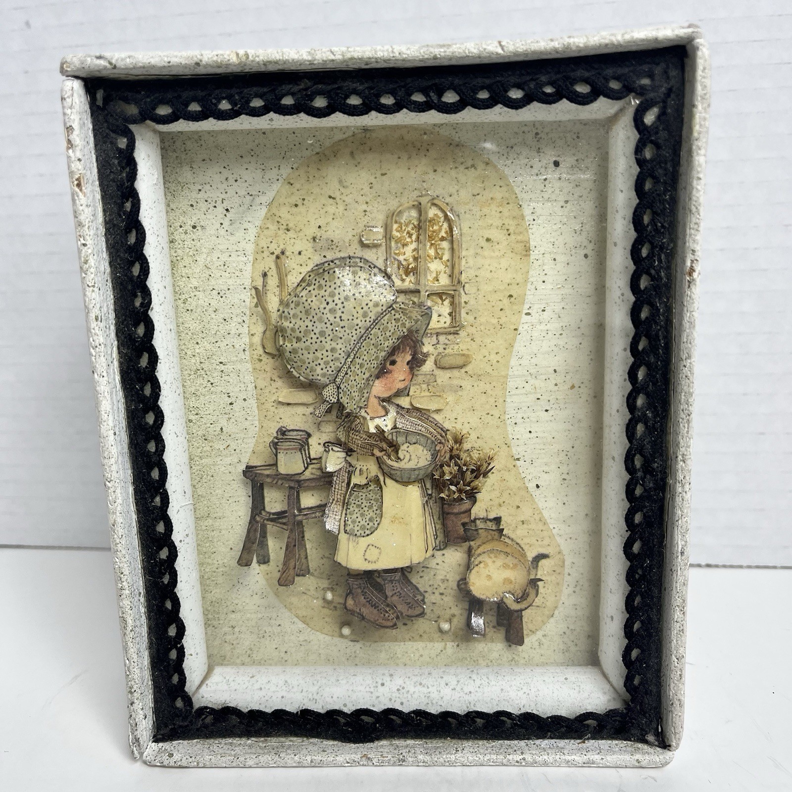 Vintage Holly Hobby 3D Shadow Box Photo 1970’s In Original Frame *Rare