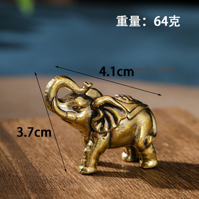 Brass Elephant Decoration Statue Ornament Craft Collection Mini Animal Figurines