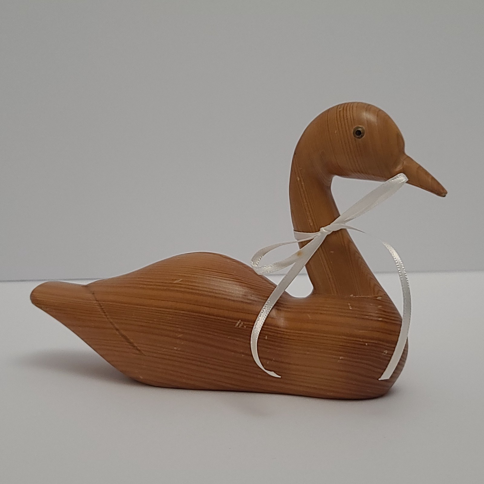 Vintage Wooden Duck Goose Shelf Sitter Figurine 7.25″
