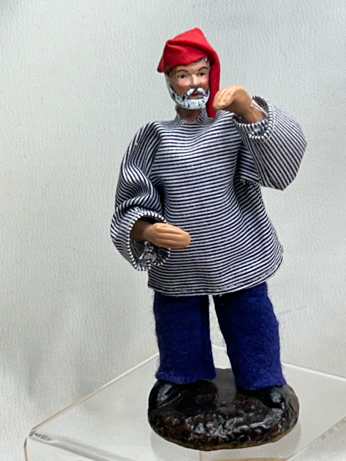 French Syndicat des Santonniers 6″ Bearded Man Sailor Provence Santon d’Argile